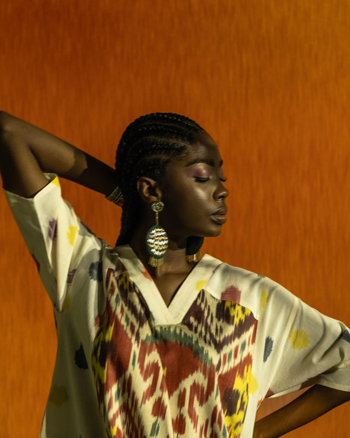 Chevy Circle - Dark Green Recycled Leather Earring