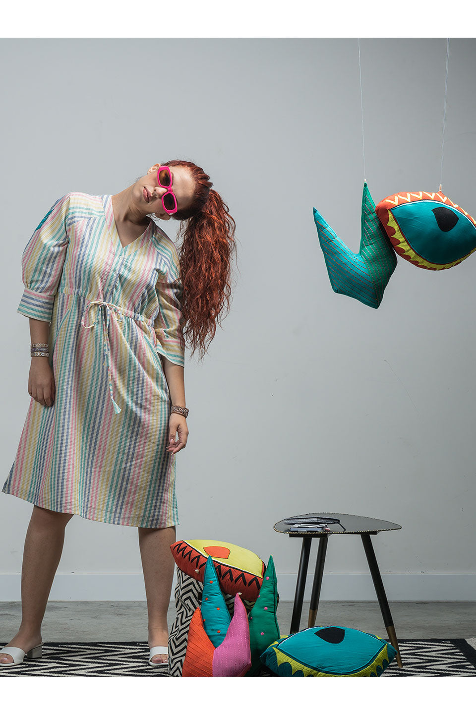 Daphne - Multicolour Handwoven Cotton Dress