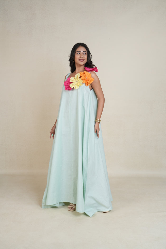 Mint Green Cotton Poplin Ira Dress