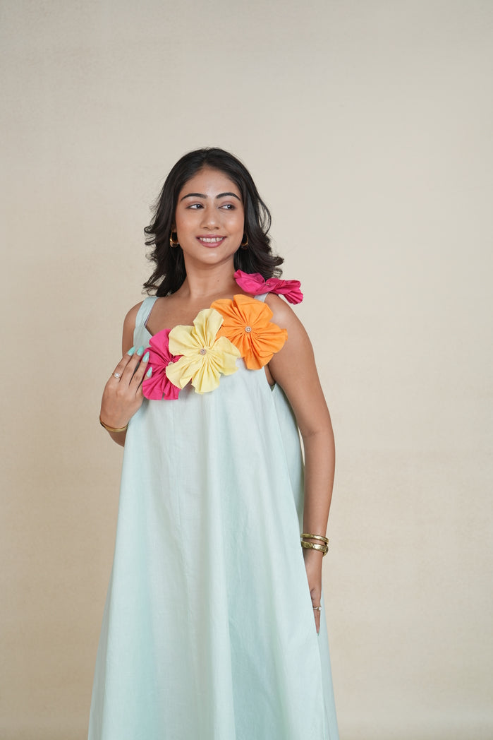 Mint Green Cotton Poplin Ira Dress