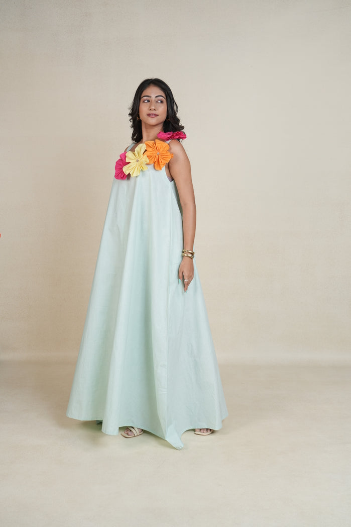 Mint Green Cotton Poplin Ira Dress