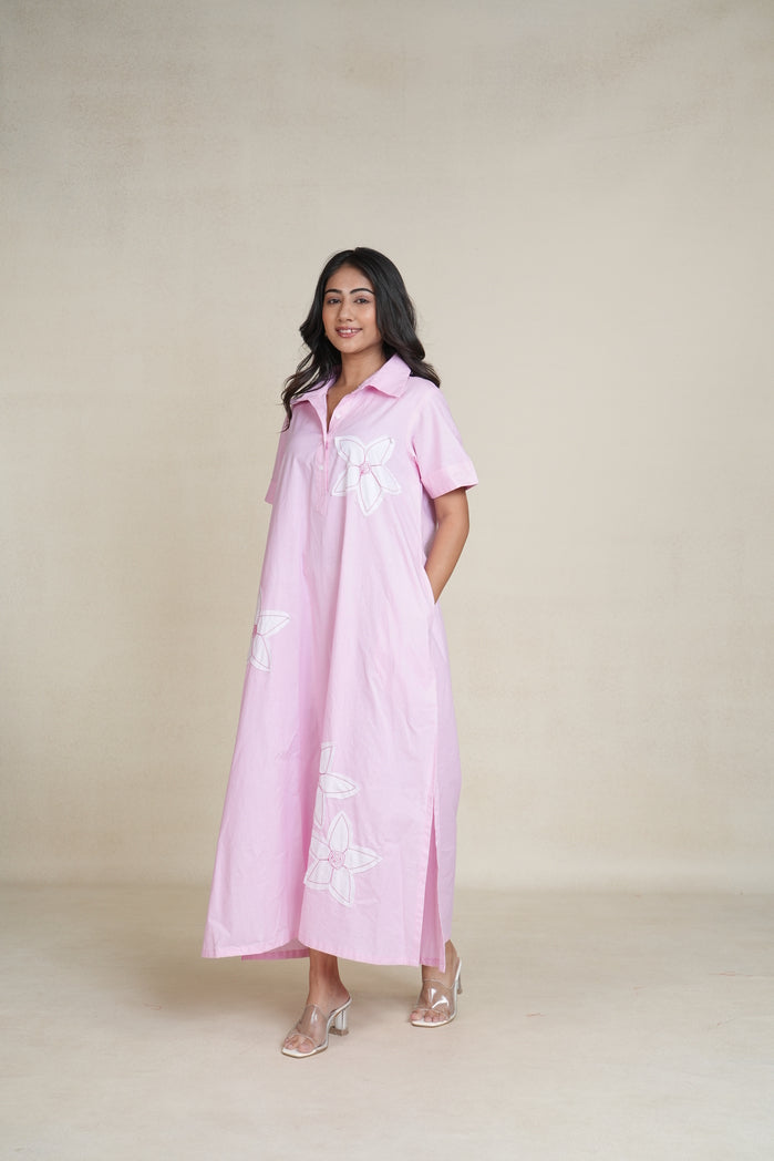 Light Pink and White Cotton Poplin Candy Dress