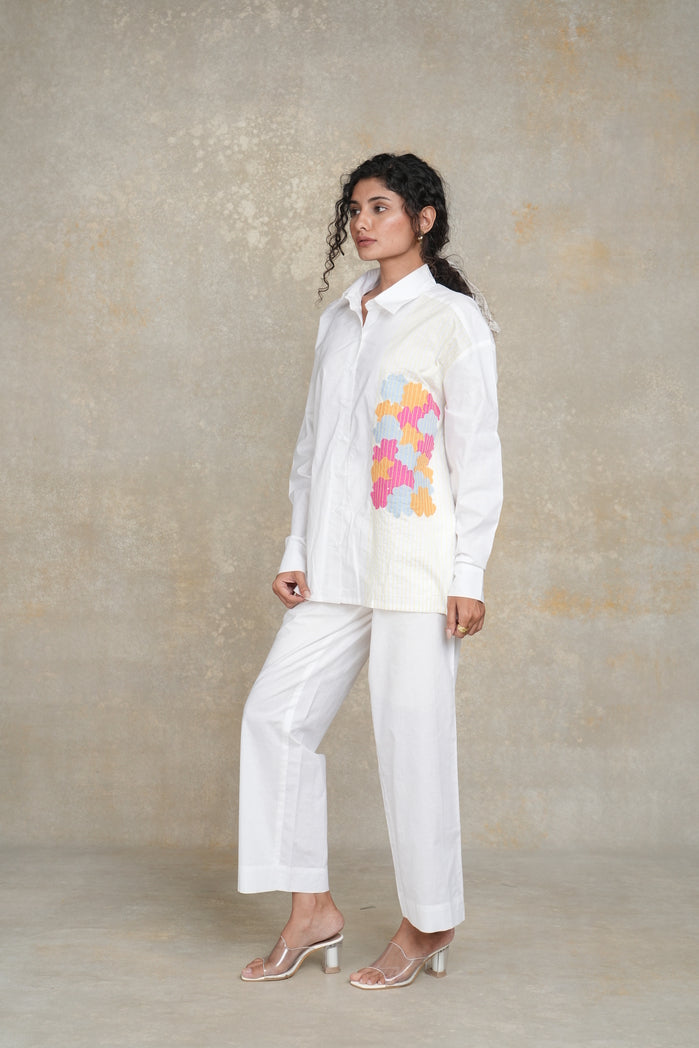 White Cotton Poplin Franco Set