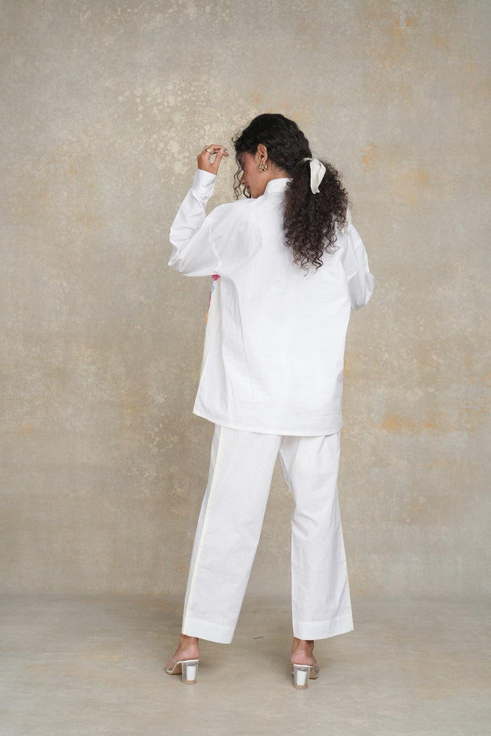 White Cotton Poplin Franco Set