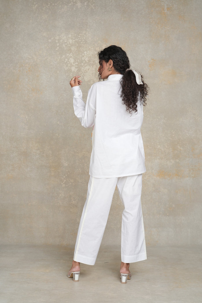 White Cotton Poplin Franco Set