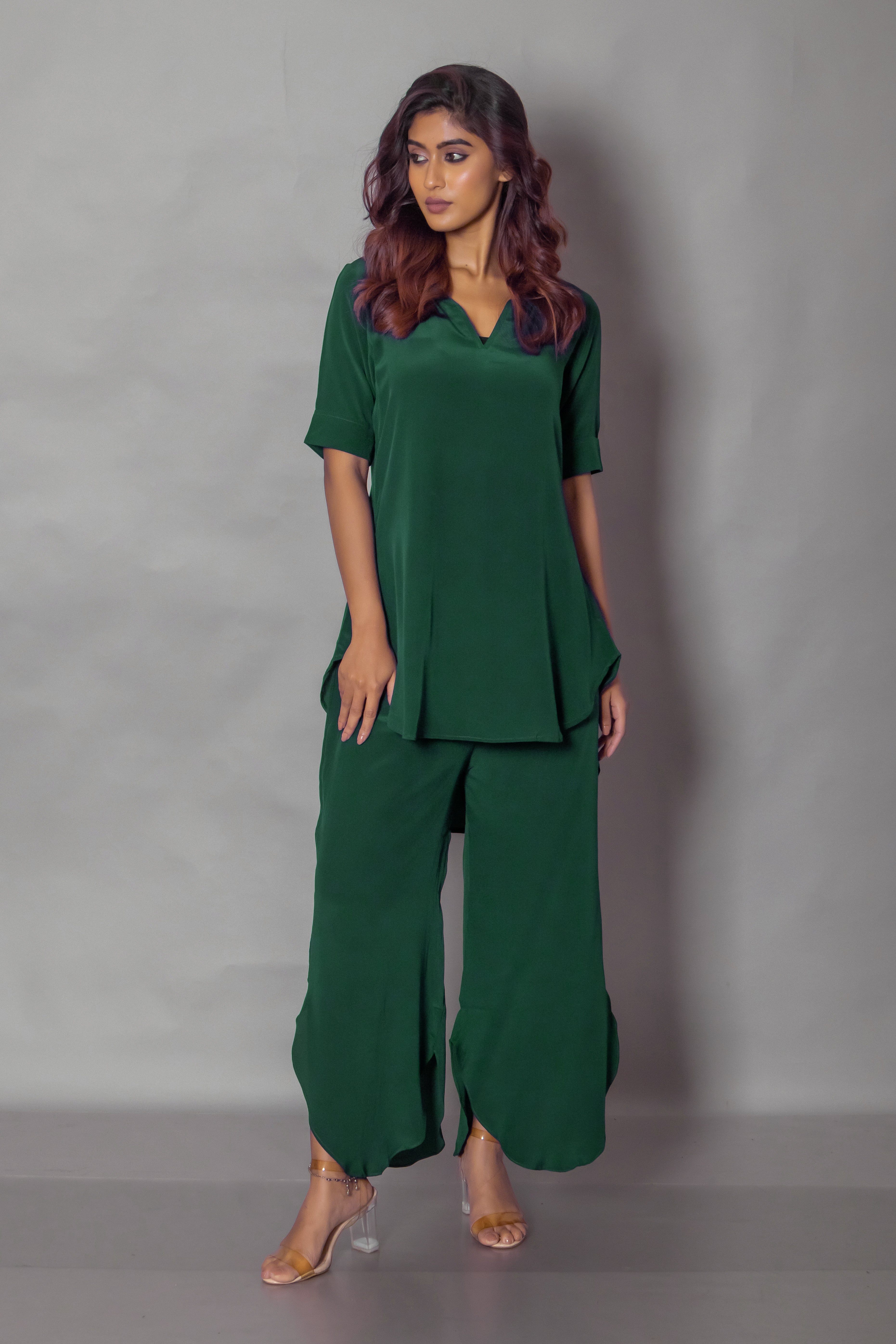Green Crepe Co-Ord Set