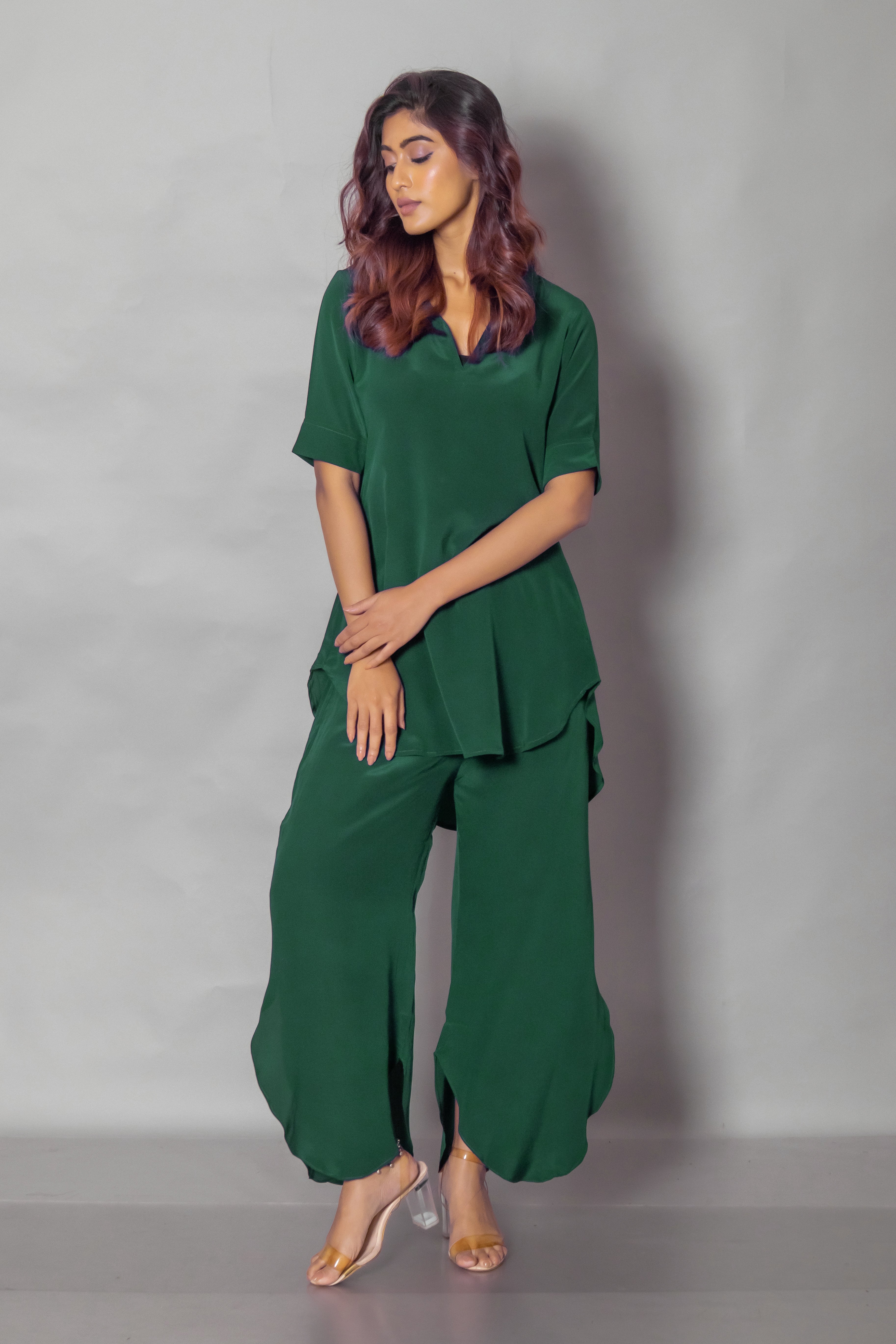 Green Crepe Co-Ord Set