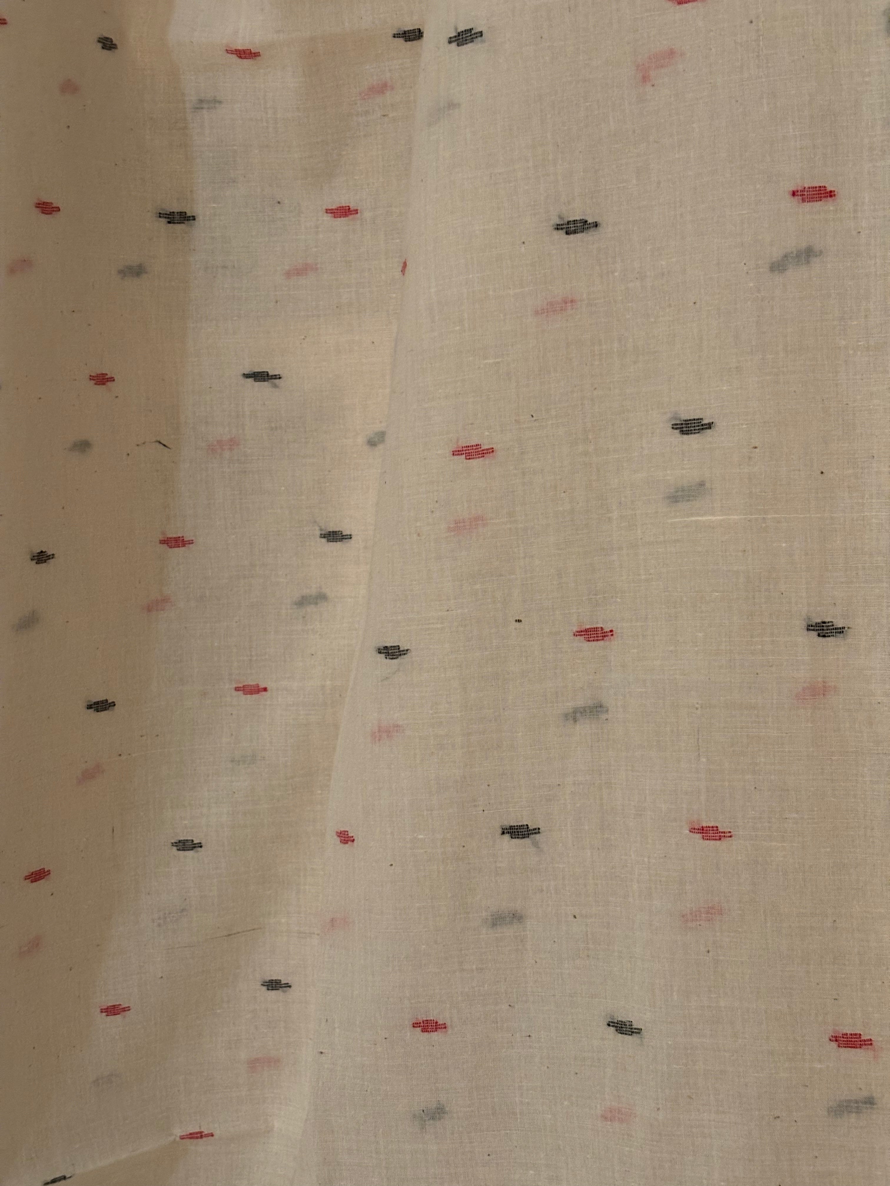 Adhuna - Off White Handspun Cotton Jamdani Saree