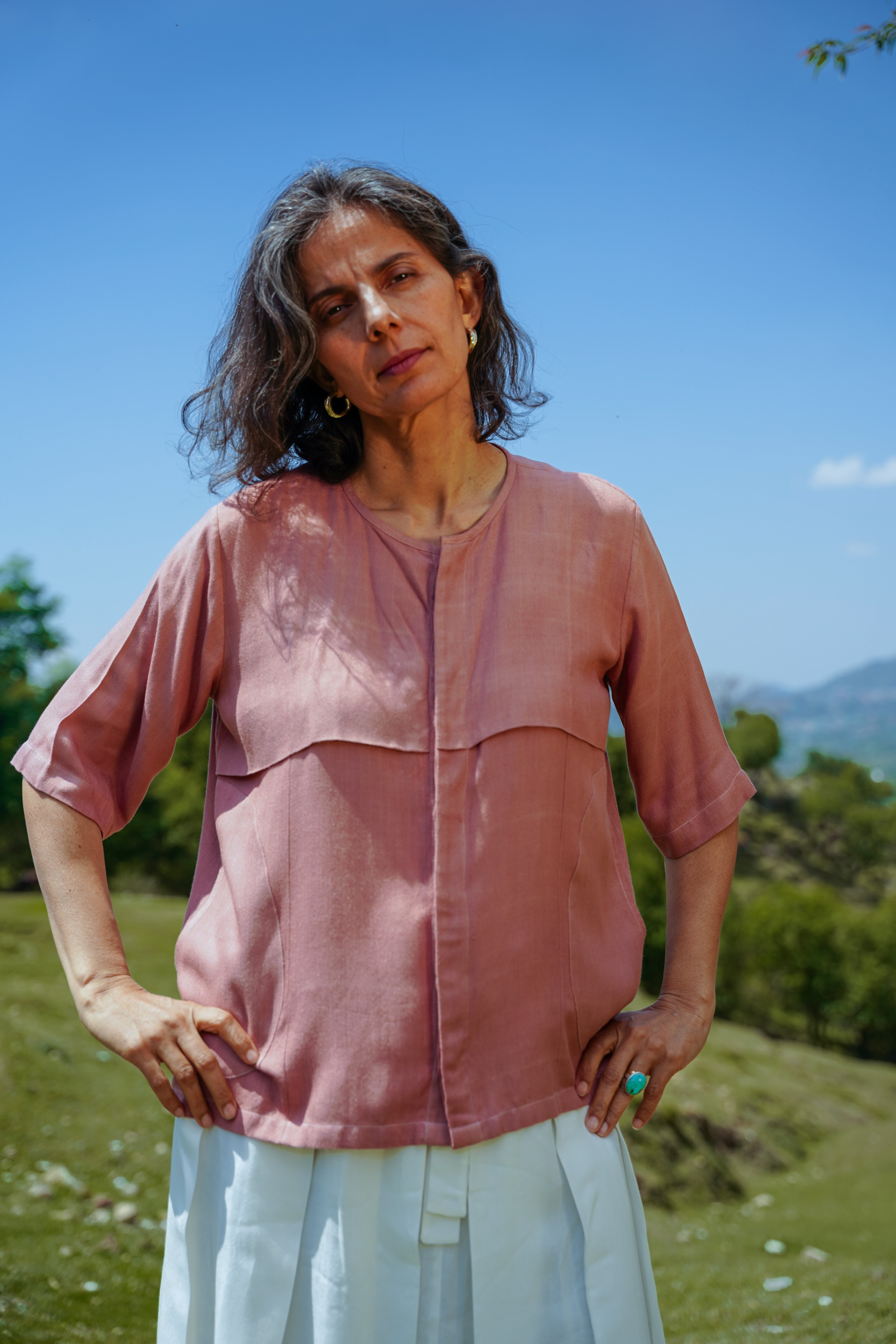 Lotus Silk Boxy Shirt