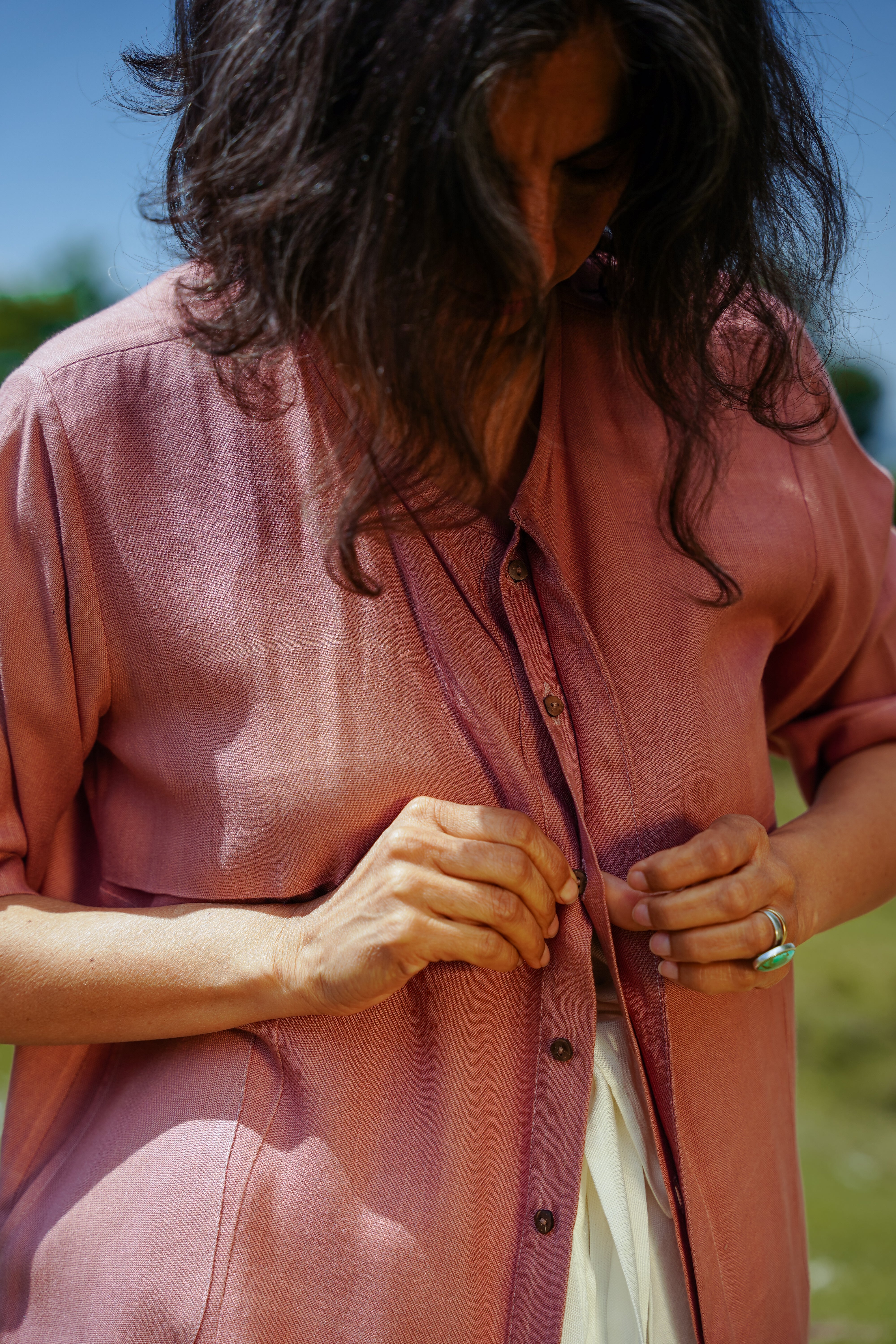 Lotus Silk Boxy Shirt