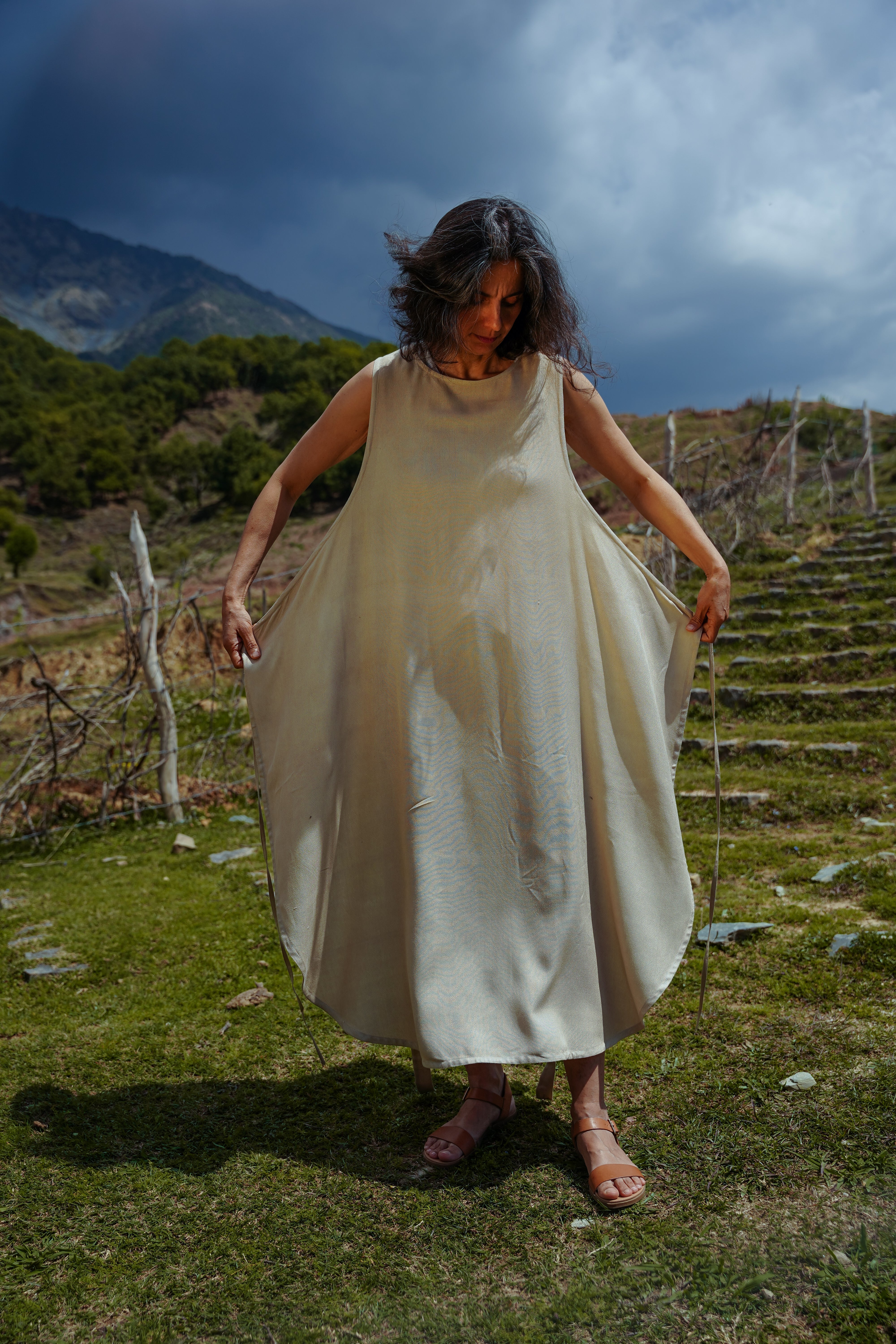 Lotus Silk Wrap Dress