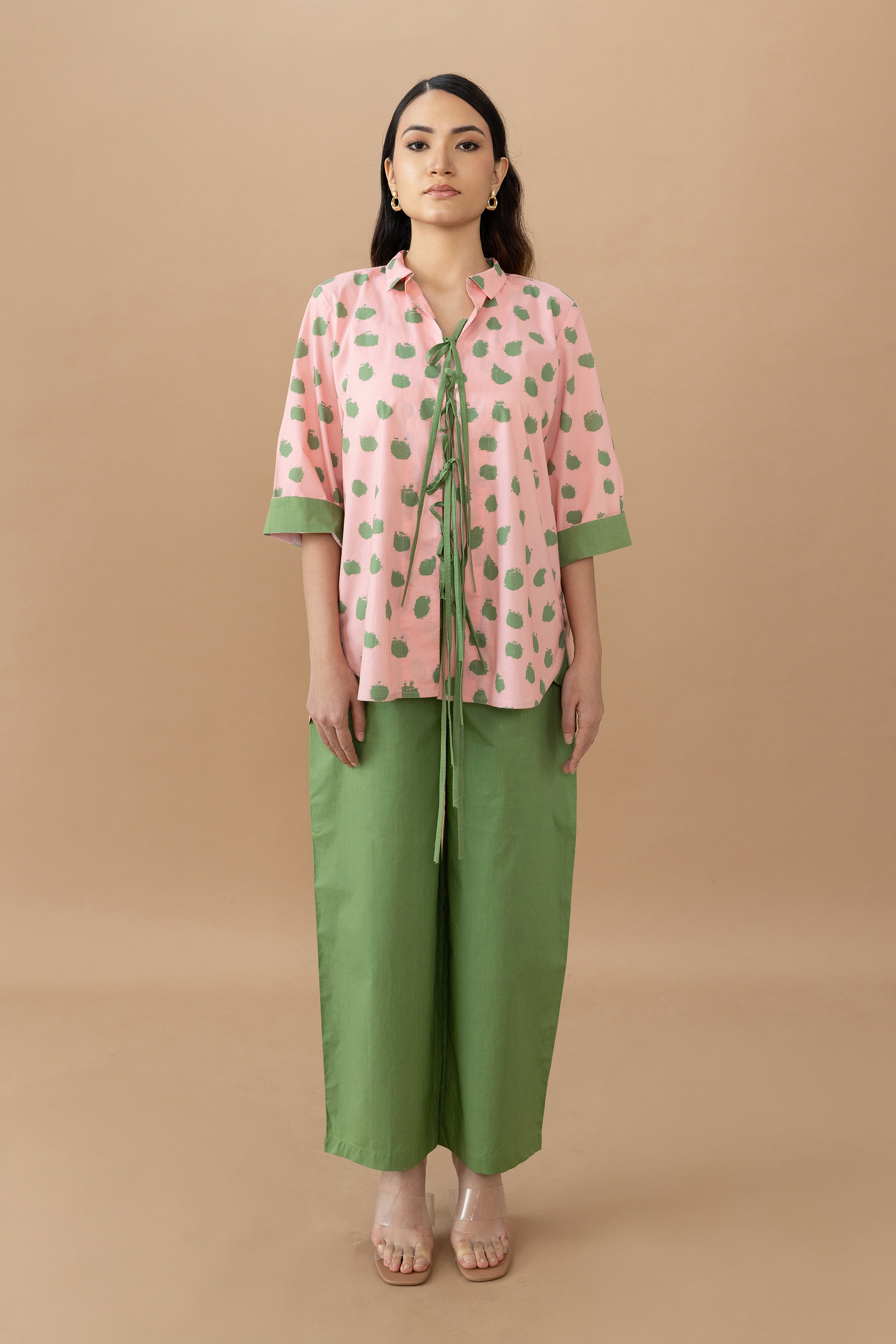 Krista Shirt - Dot Matrix Quartz Pink