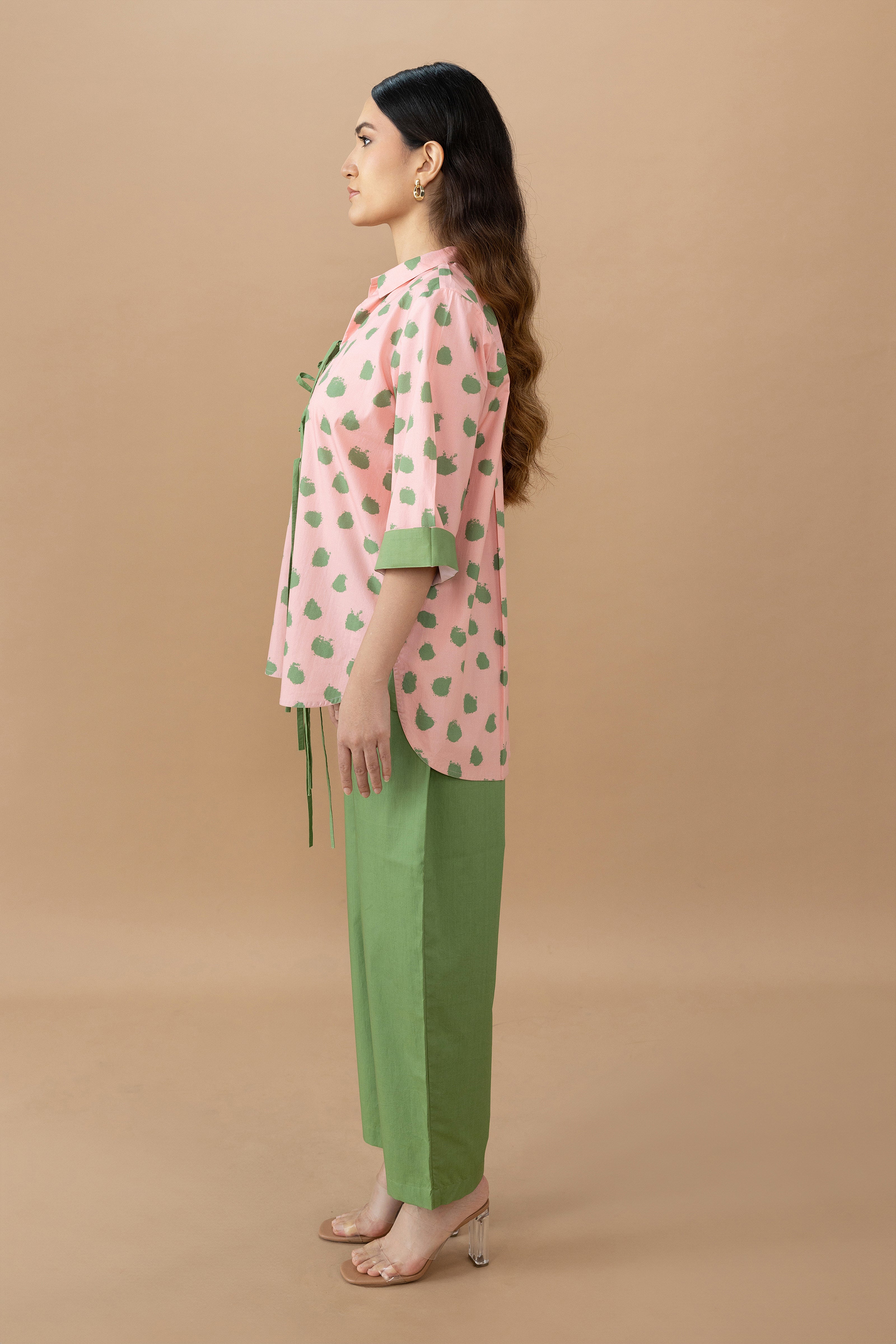 Krista Shirt - Dot Matrix Quartz Pink