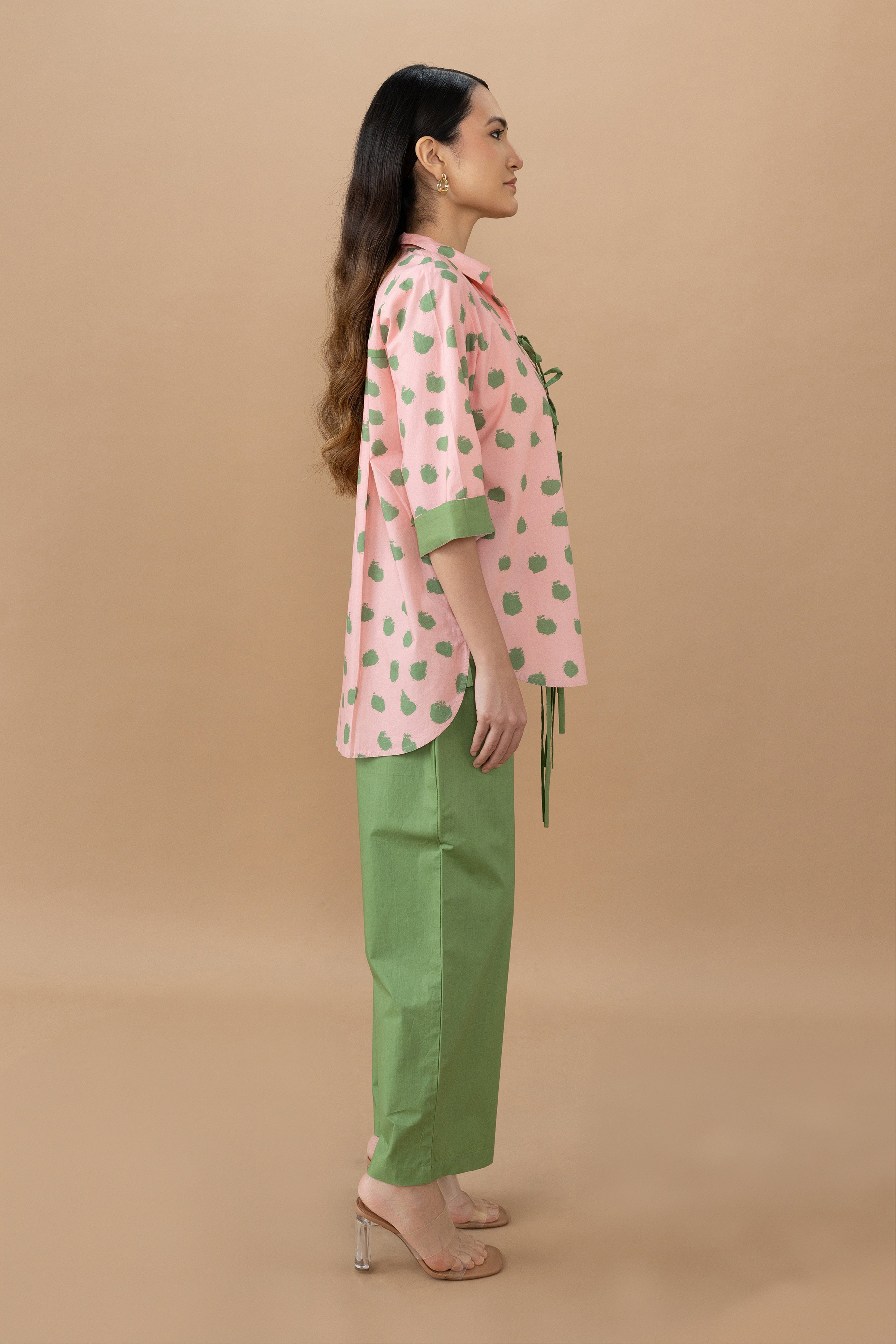 Krista Shirt - Dot Matrix Quartz Pink