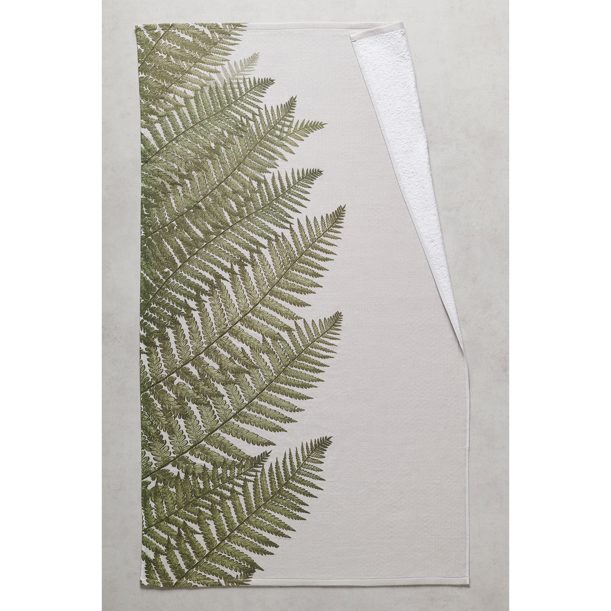 Fern Print Cotton Bamboo Hammam Terry XL Bath Towel