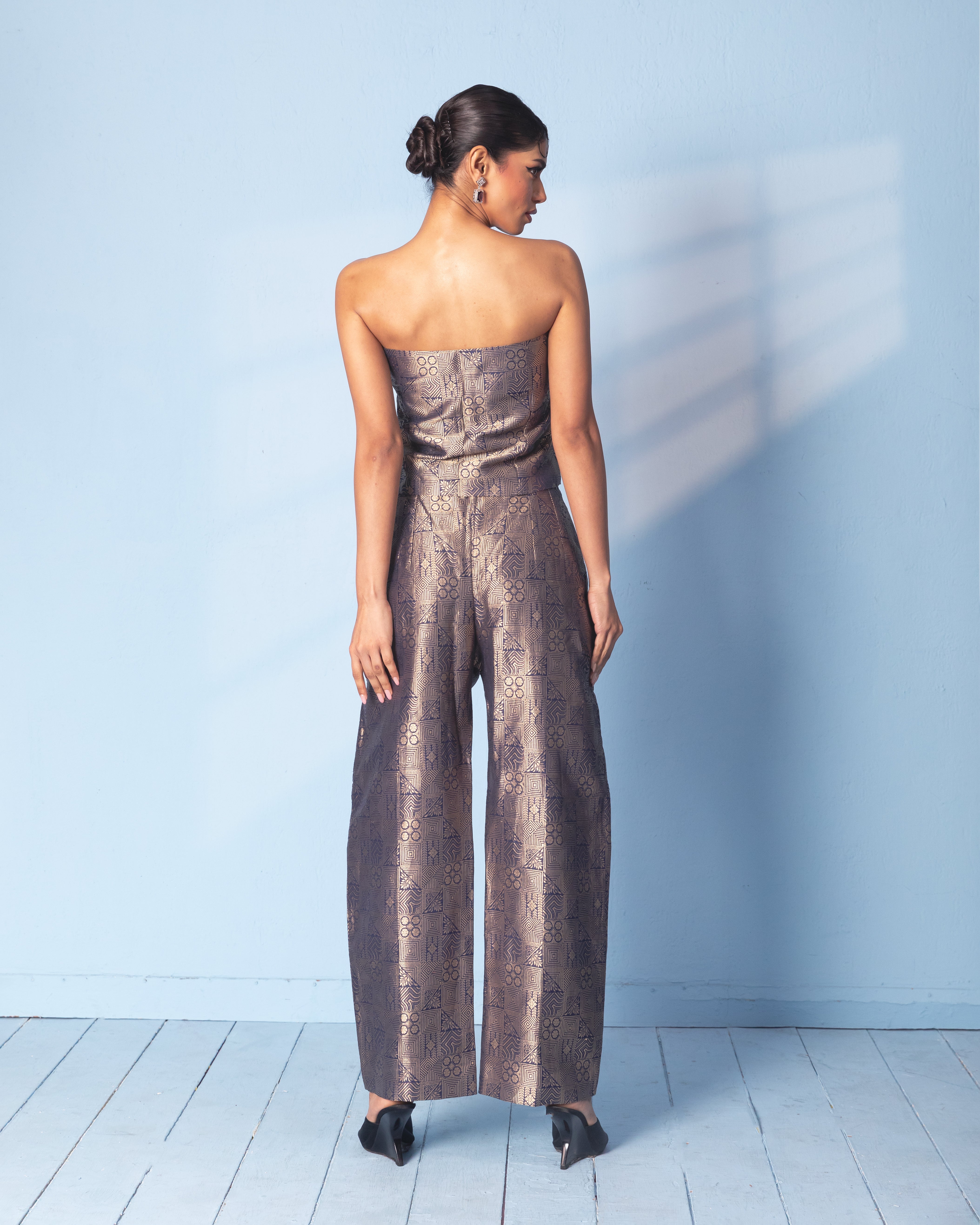 Brocade Silk corset with trousers