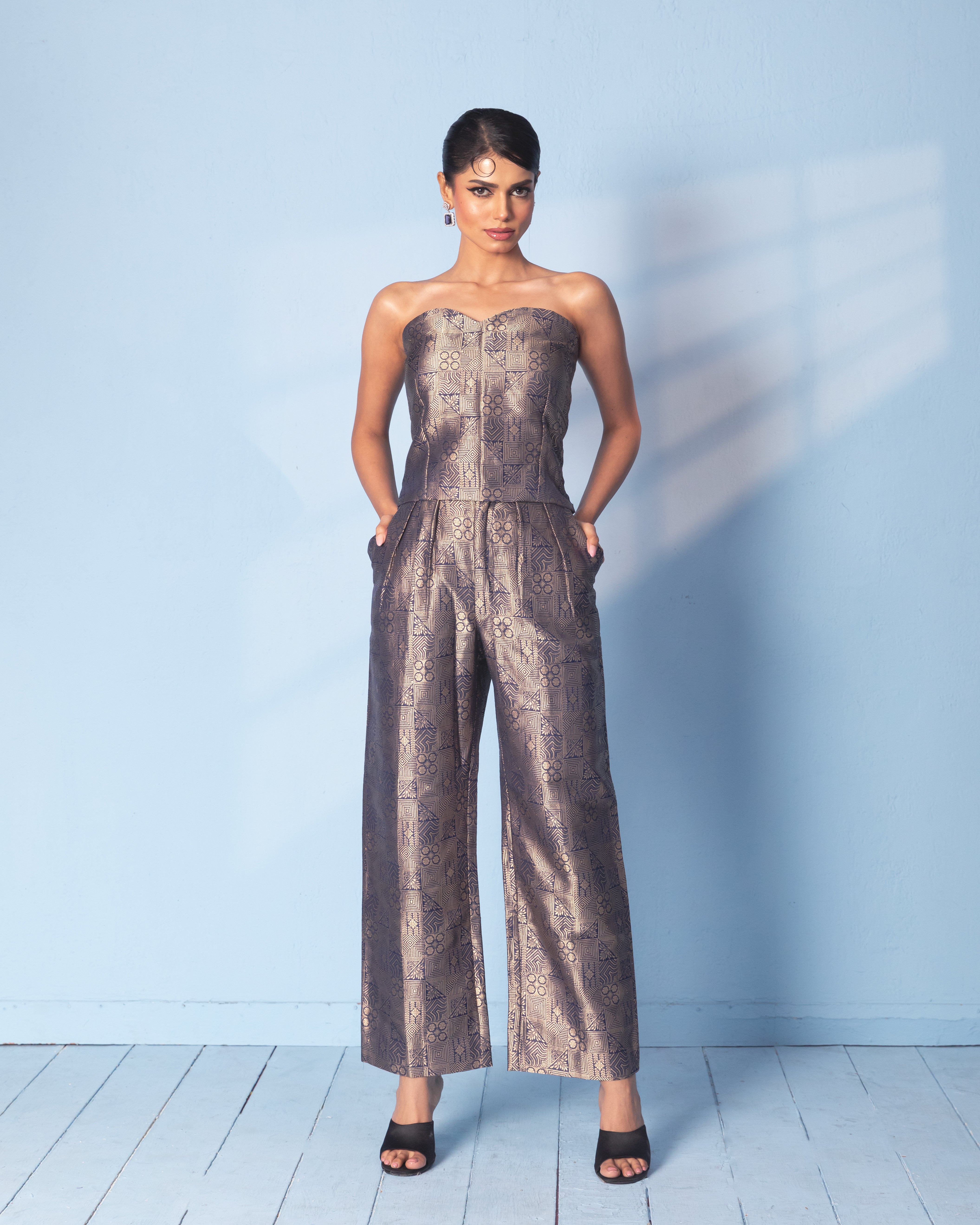 Brocade Silk corset with trousers