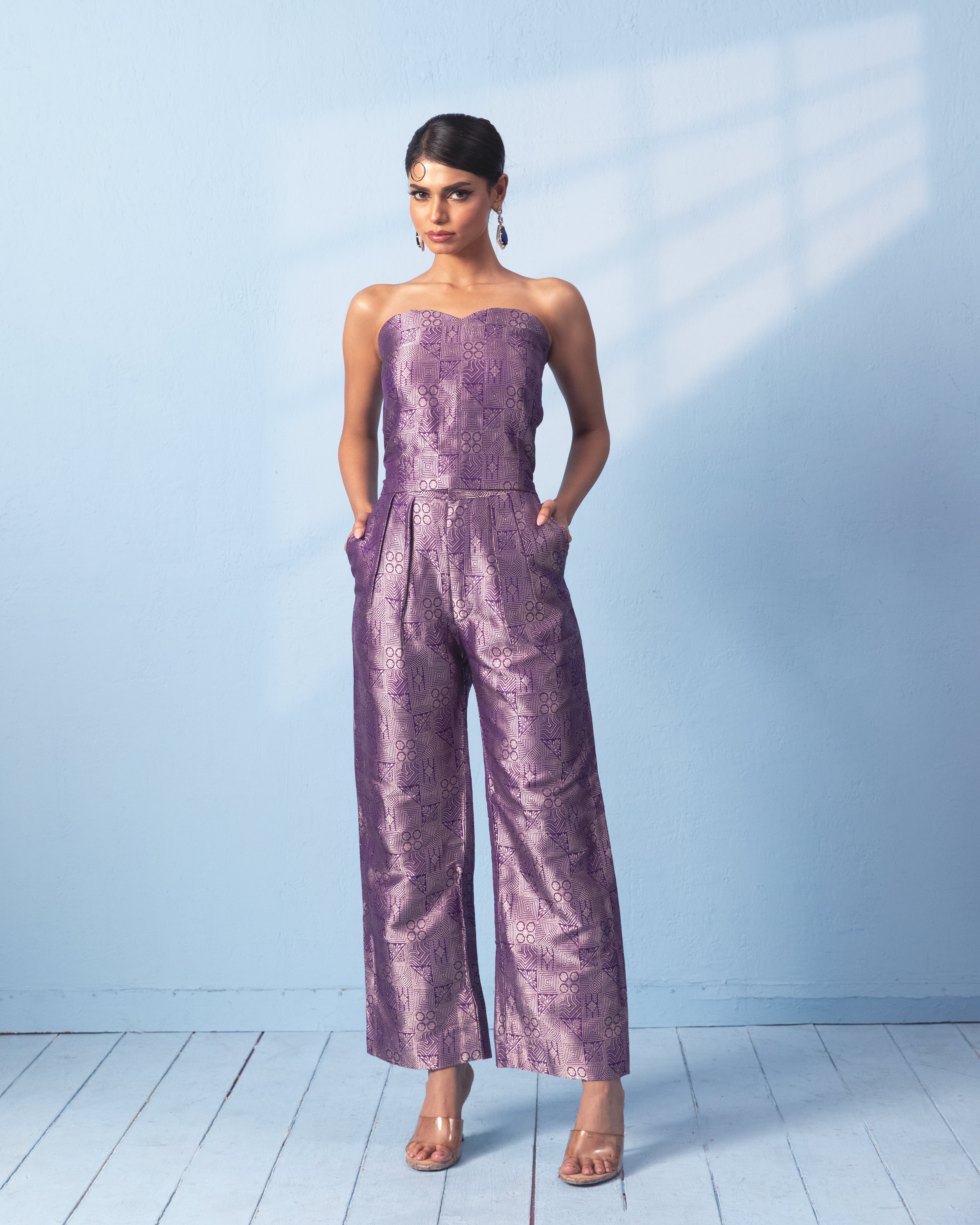 Purple Brocade co-ord set