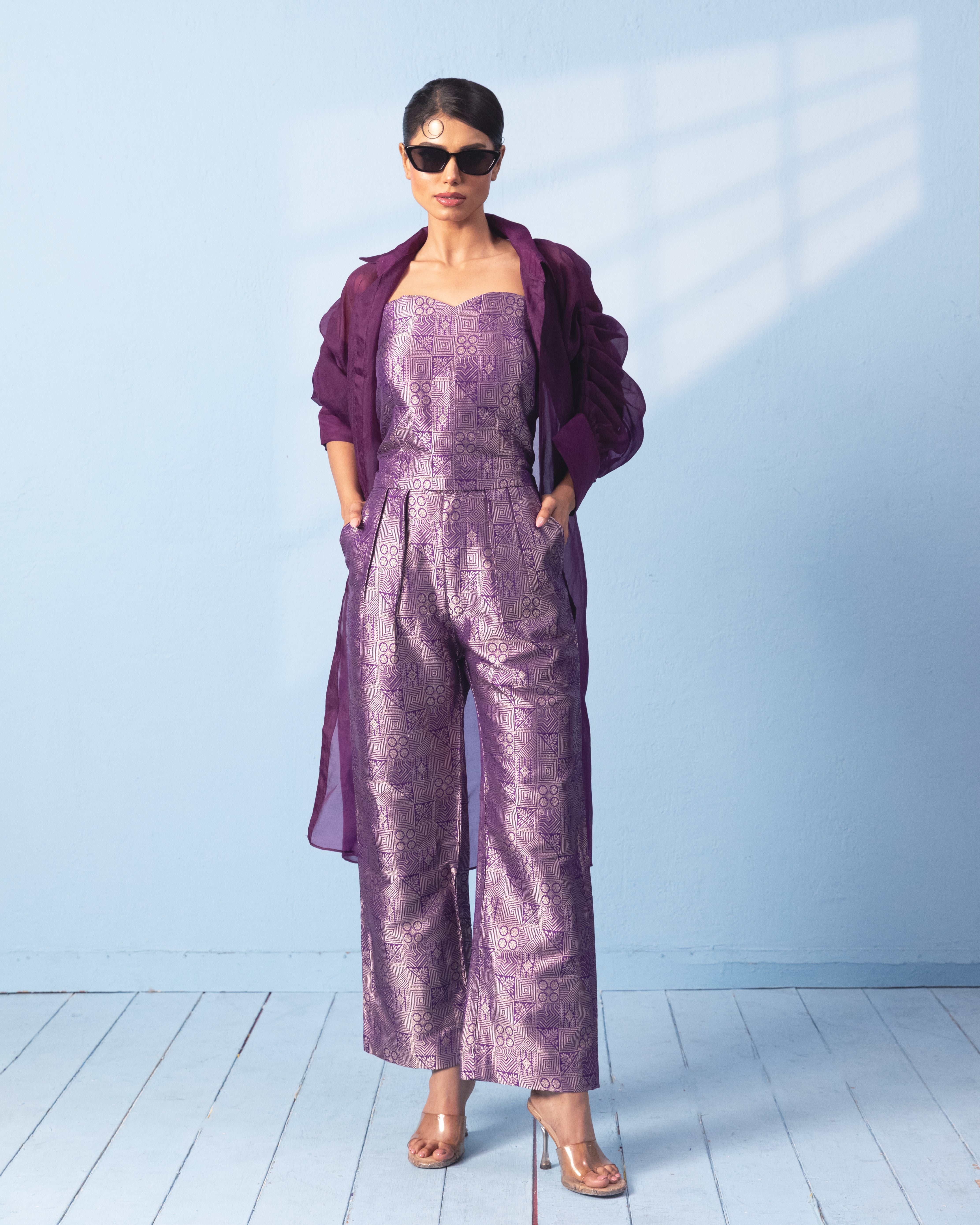 Purple Brocade co-ord set