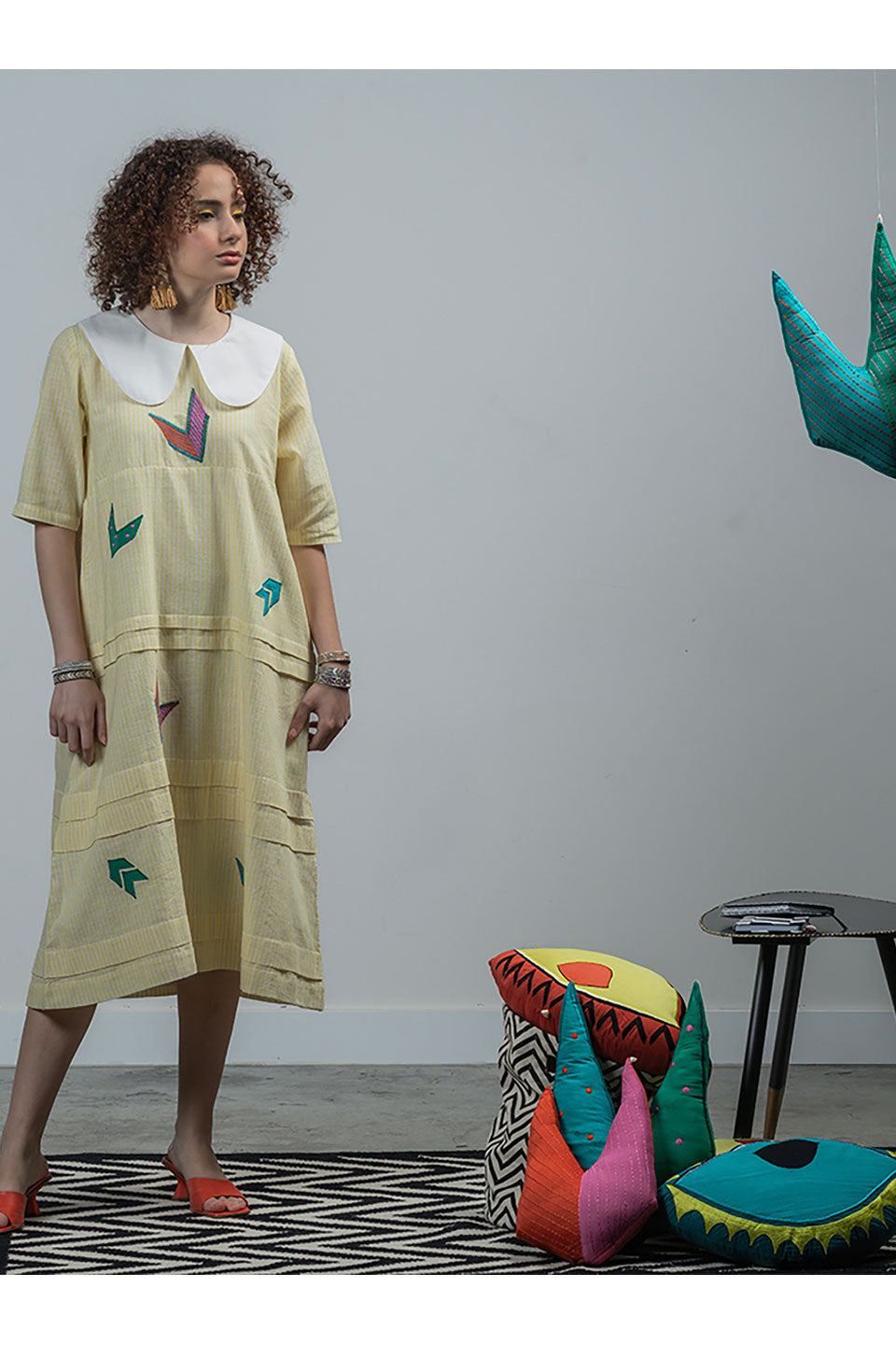 Phoebe - Yellow Handwoven Cotton Dress