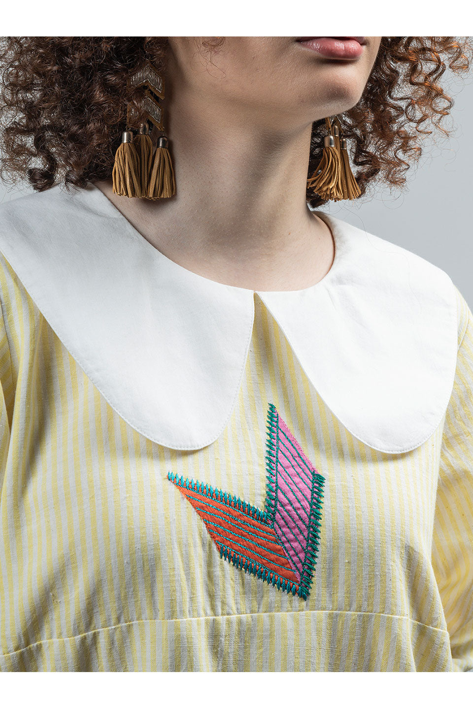 Phoebe - Yellow Handwoven Cotton Dress