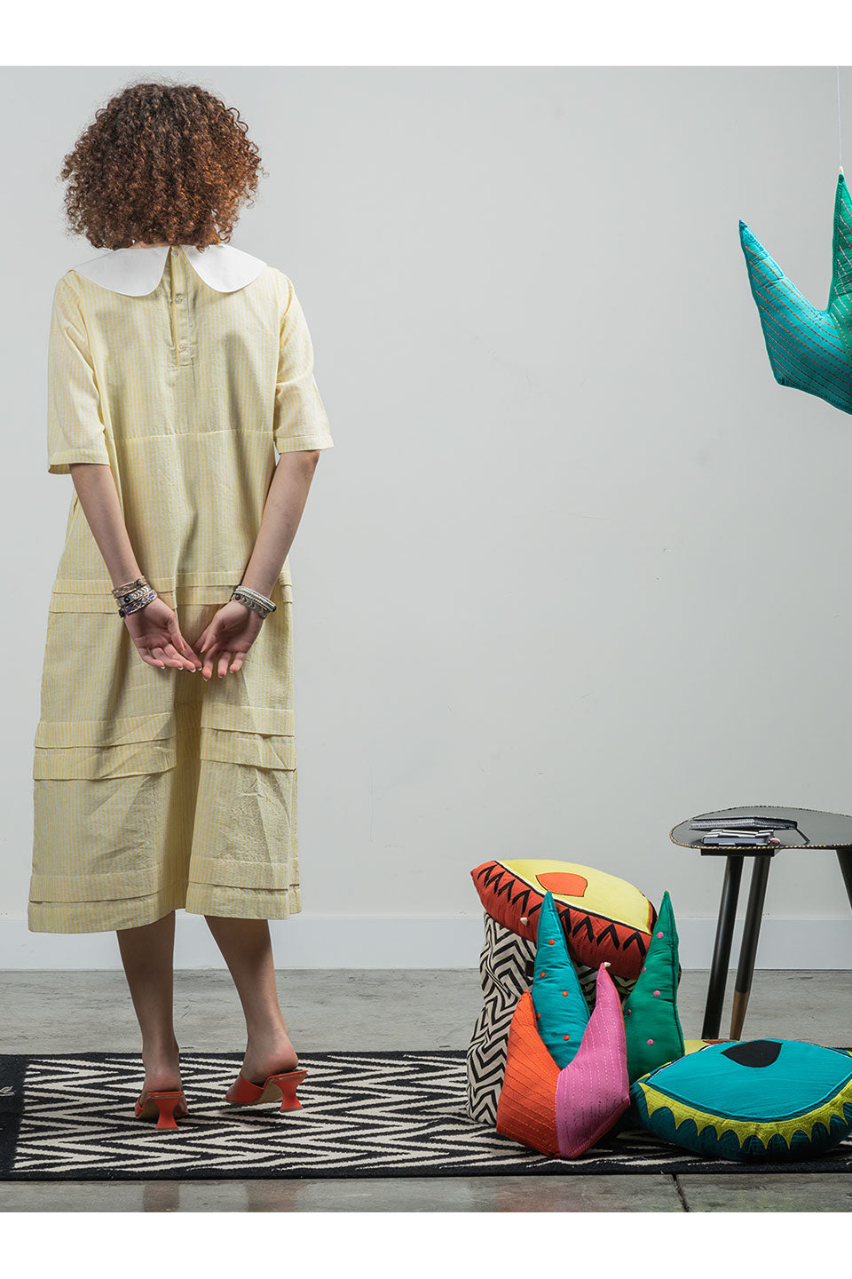 Phoebe - Yellow Handwoven Cotton Dress