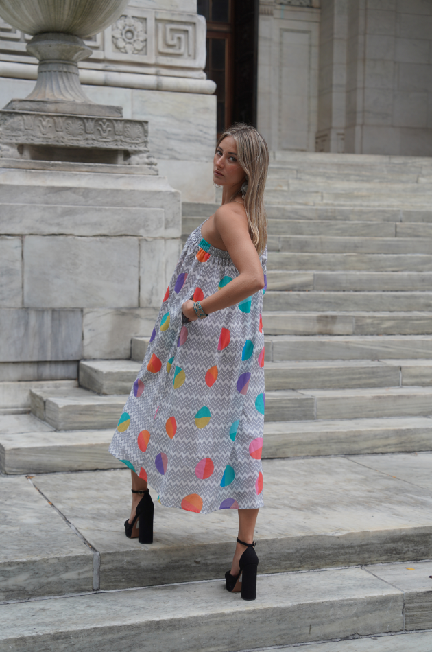 Sofie - Handwoven Cotton One-Shoulder Midi Dress