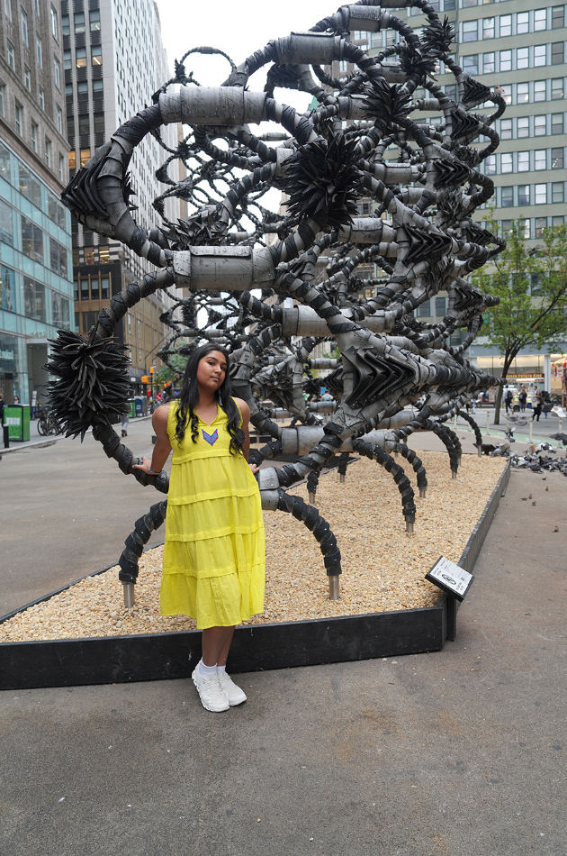 Isla - Lime Cotton Mid-Calf Length Dress