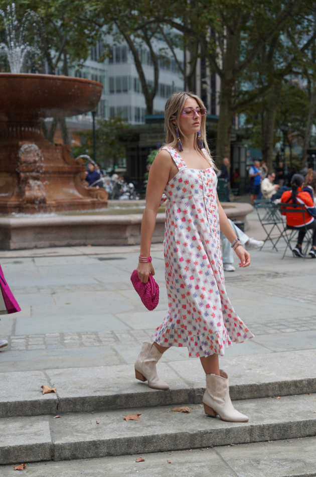 Ingrid - White Handwoven Cotton Midi Dress