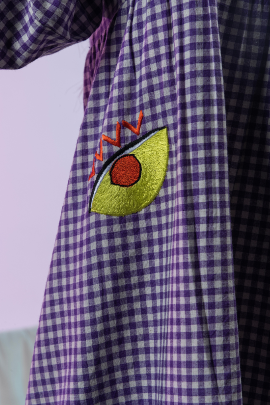 Maude - Purple Handwoven Cotton Dress