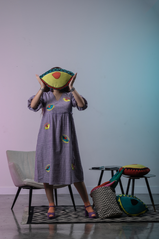 Maude - Purple Handwoven Cotton Dress