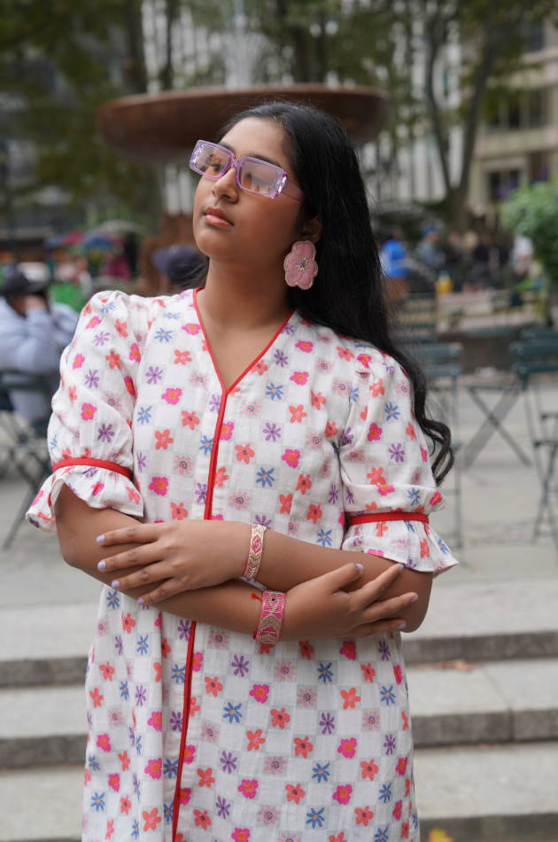 Helga - White Handwoven Cotton Short Dress