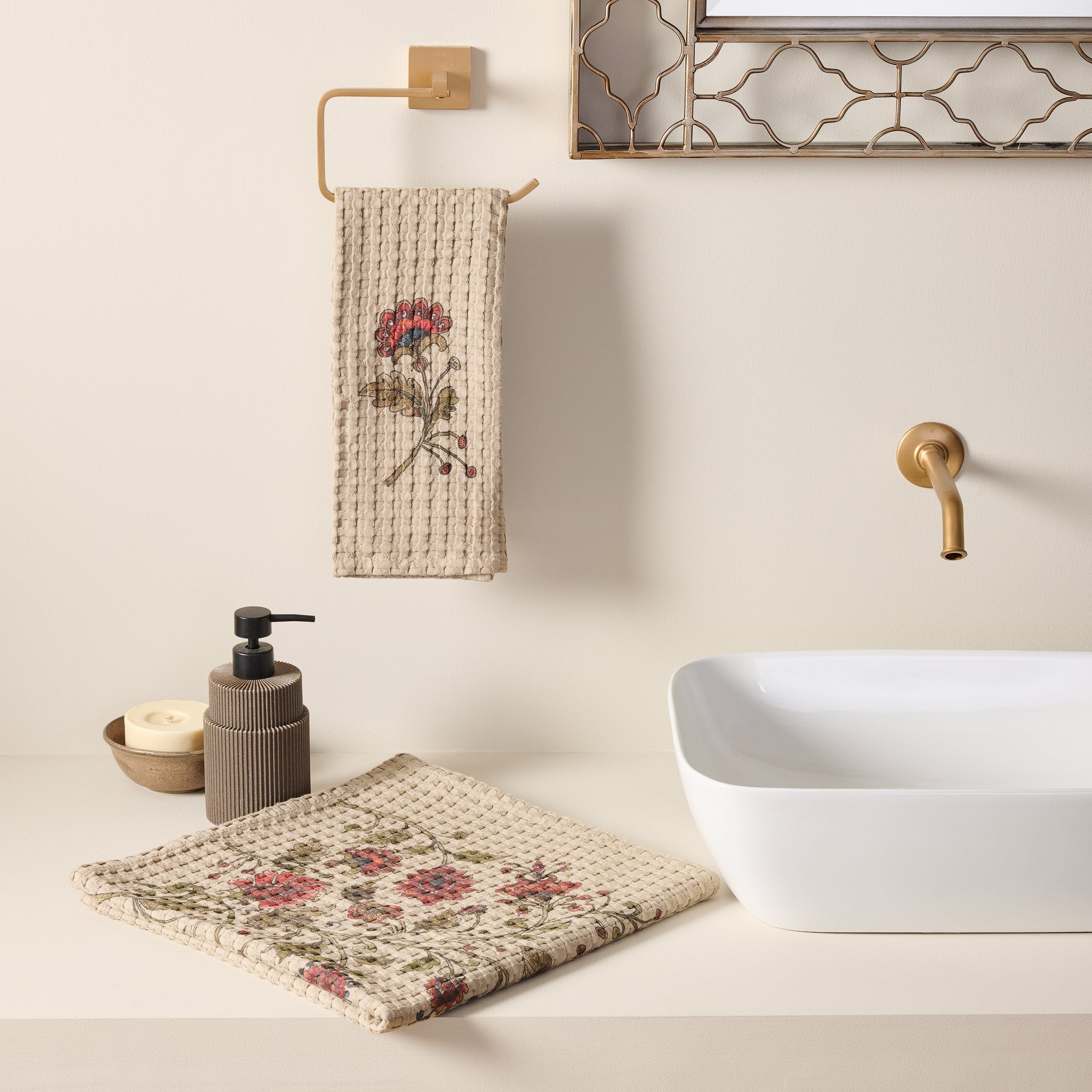 Kshupa Cotton Bamboo Waffle Bath Set