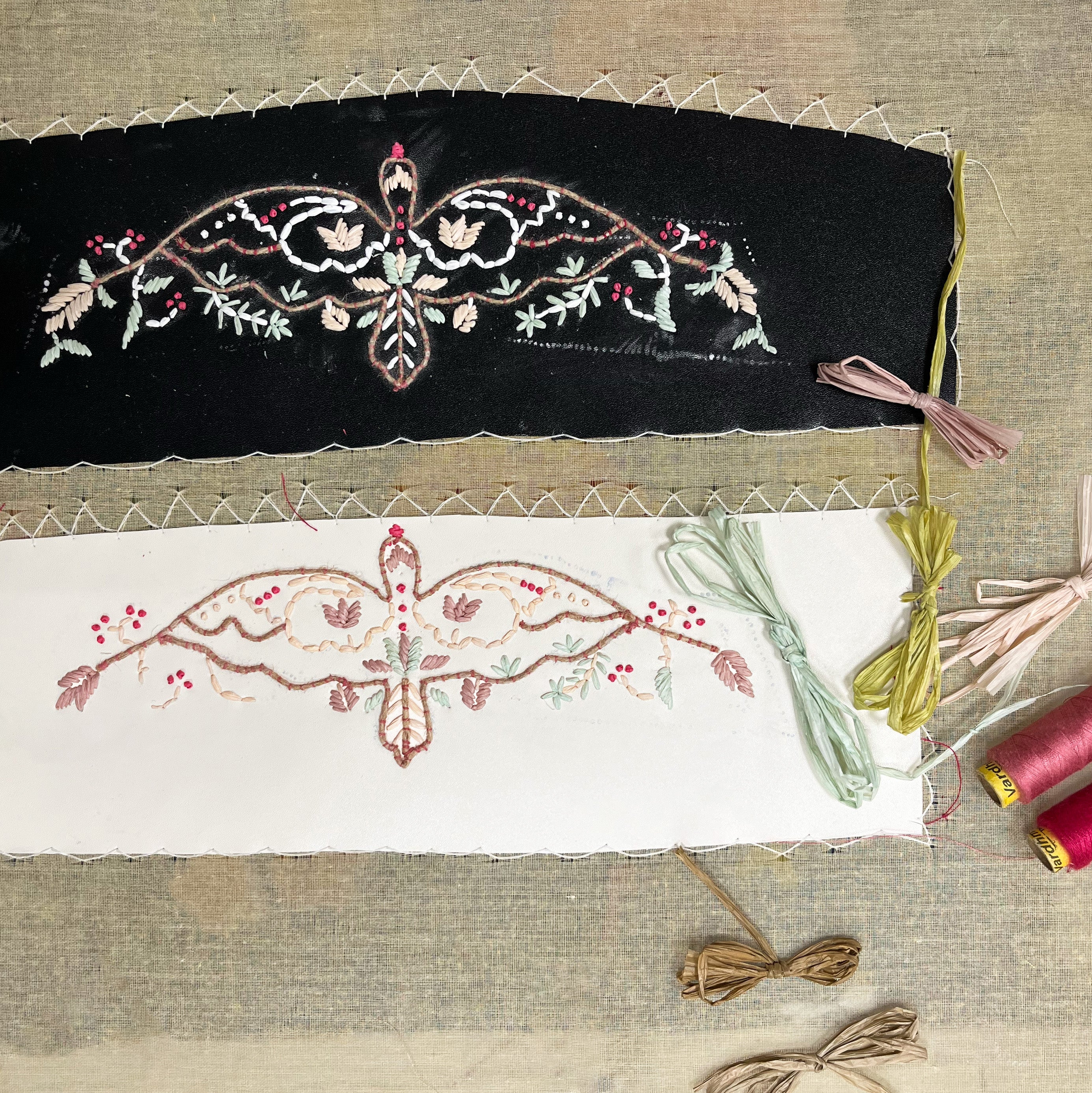 White & Pink Panchi Flats