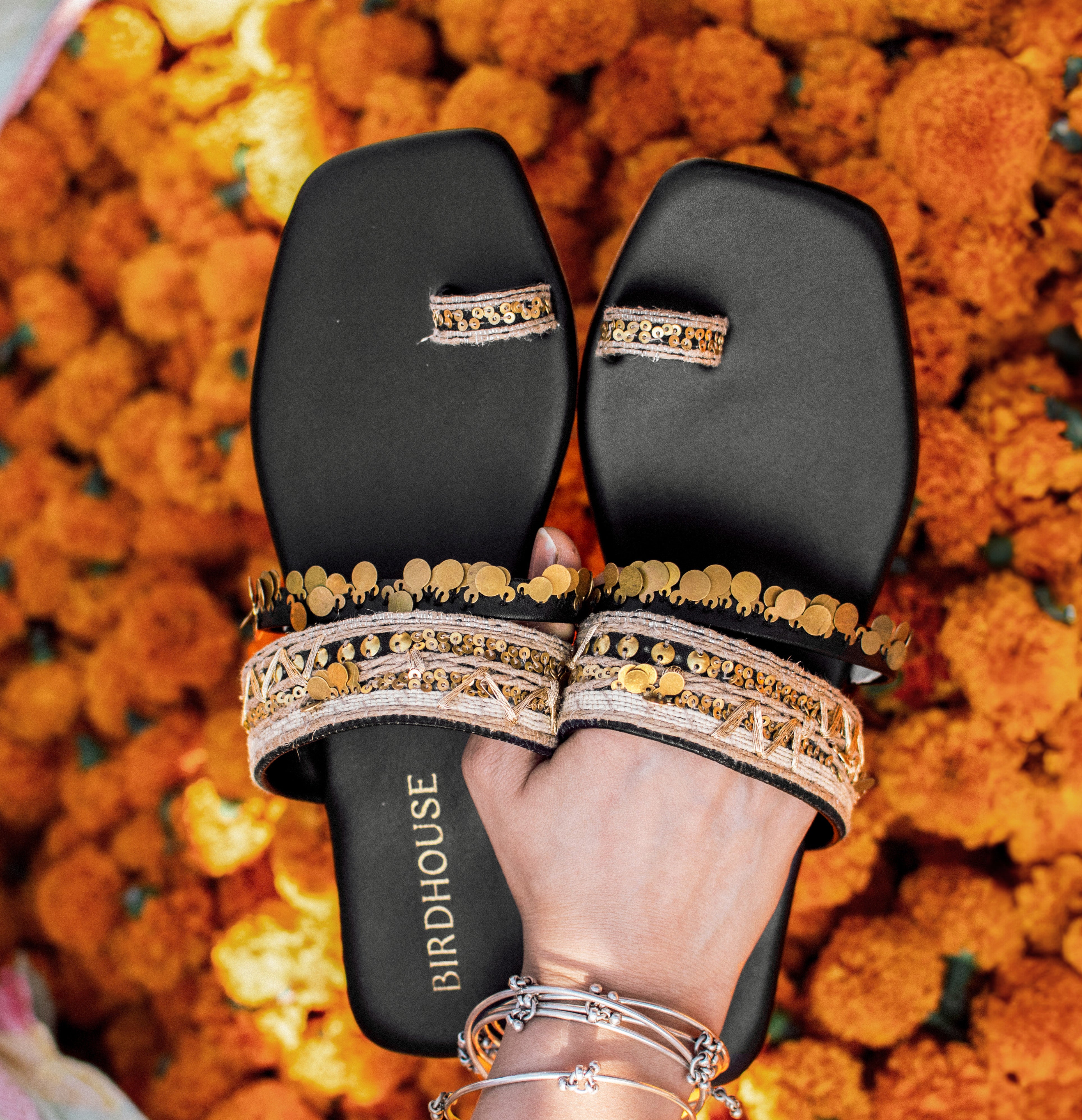 Midnight Black Mayuri Flats