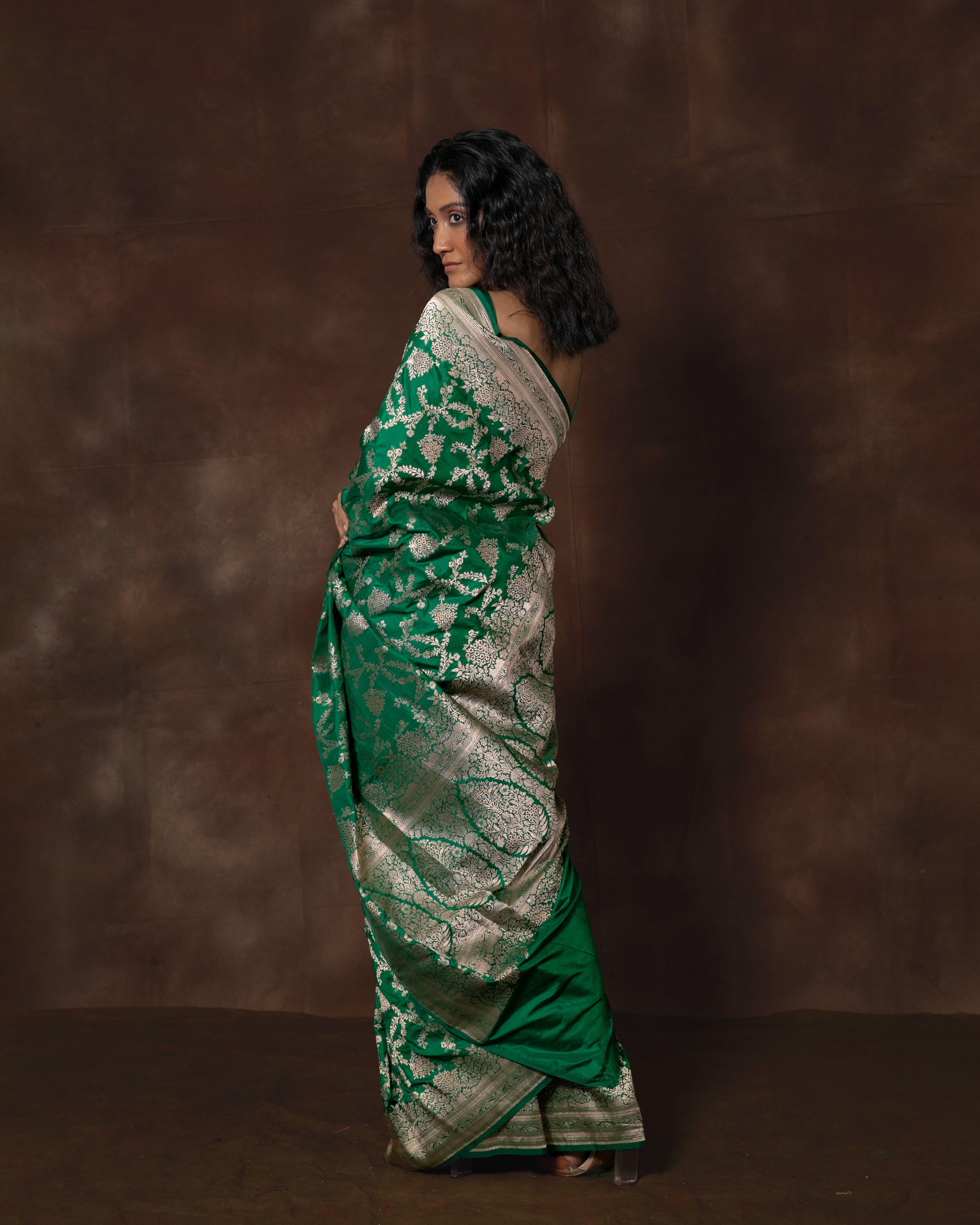 Green Handwoven Banarasi Silk Saree