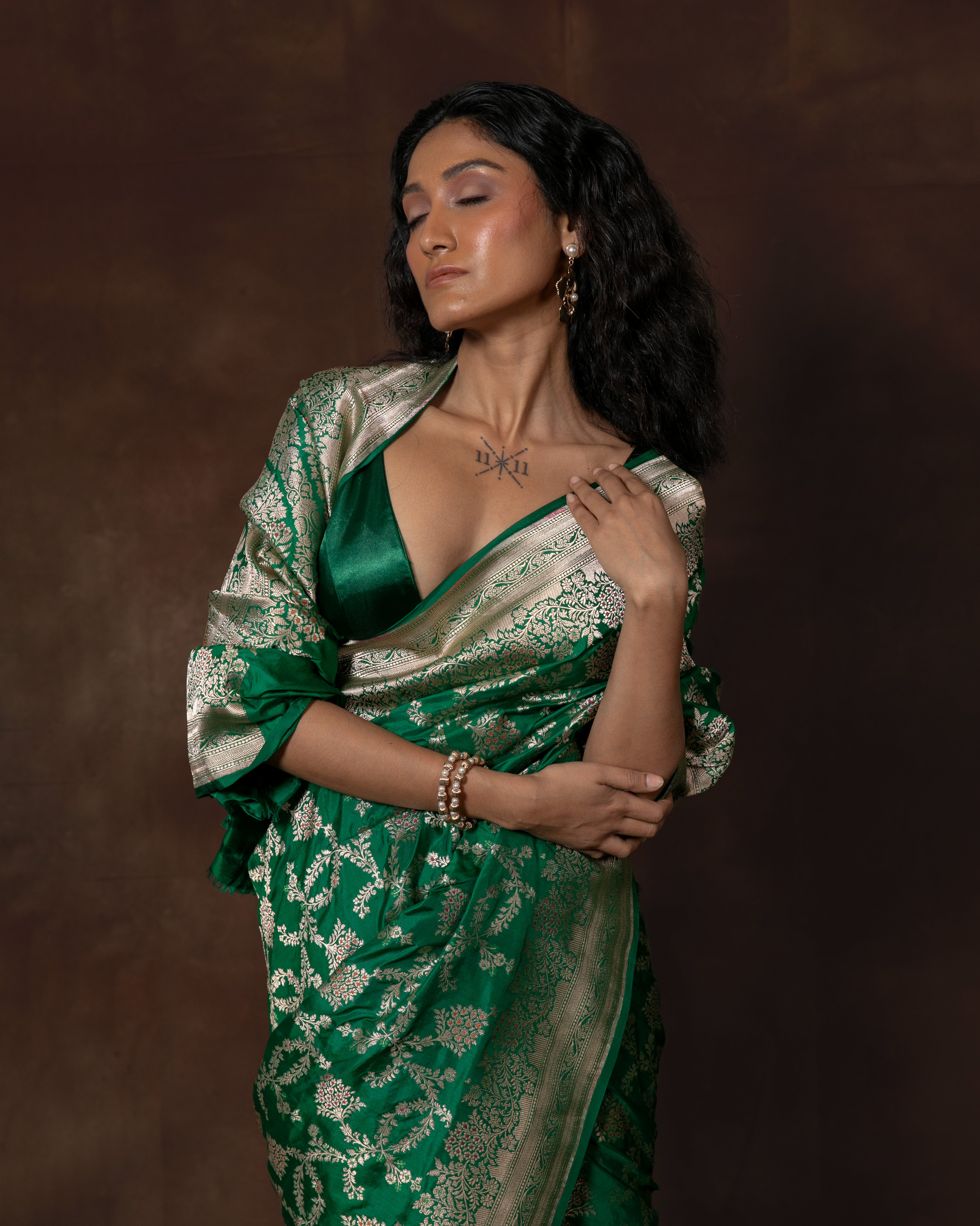 Green Handwoven Banarasi Silk Saree