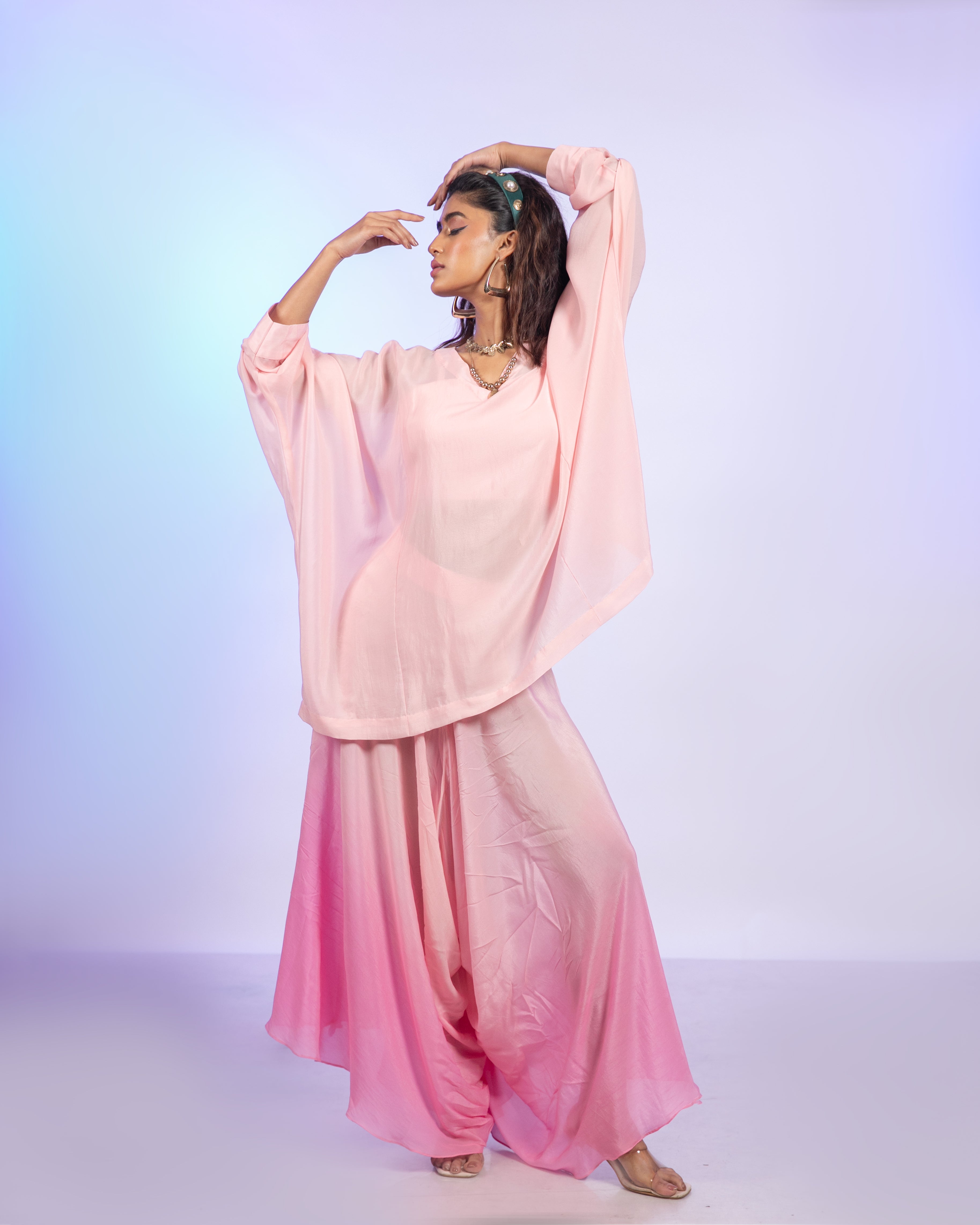 Ombre Pink Crepe Co-Ord Set