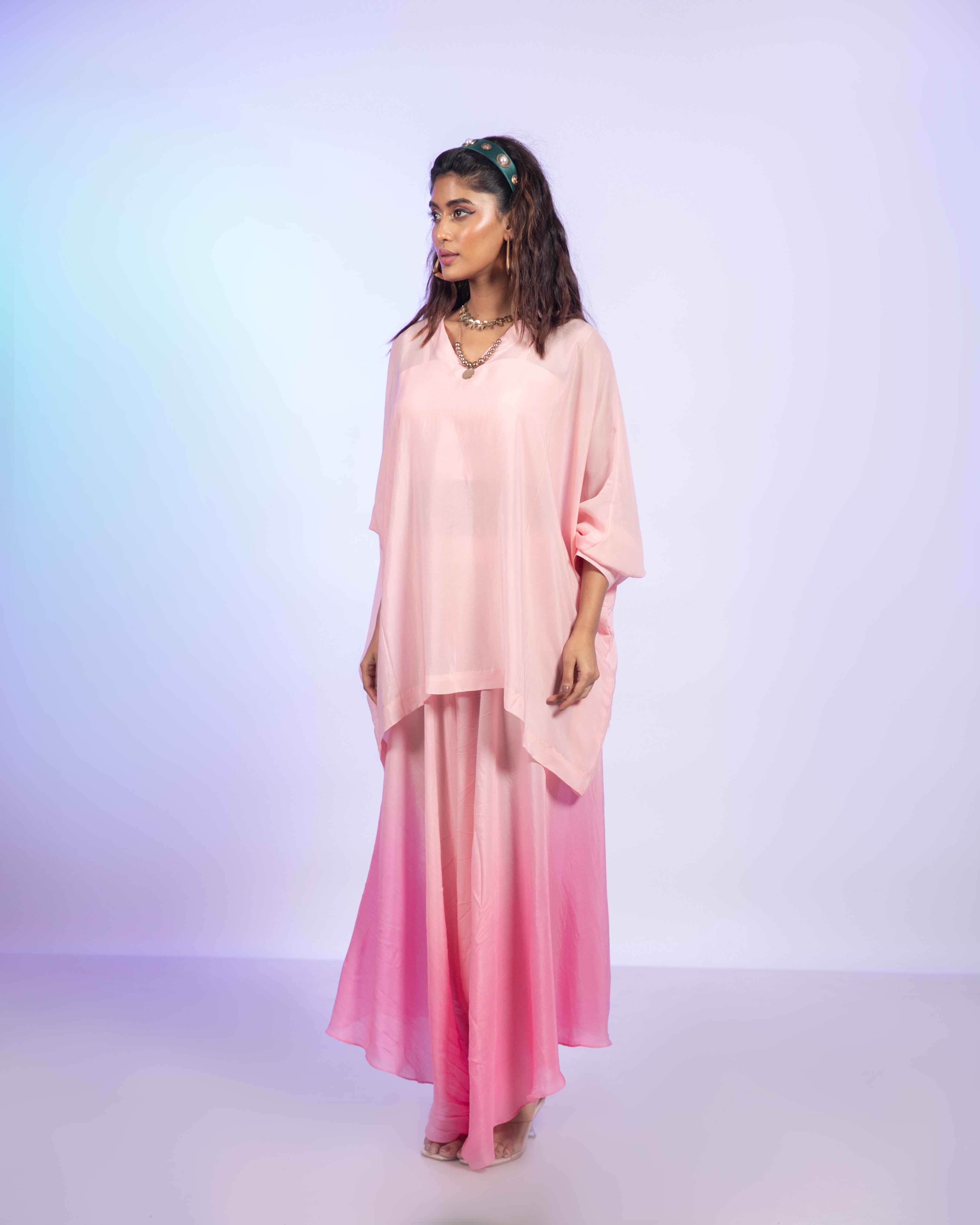 Ombre Pink Crepe Co-Ord Set