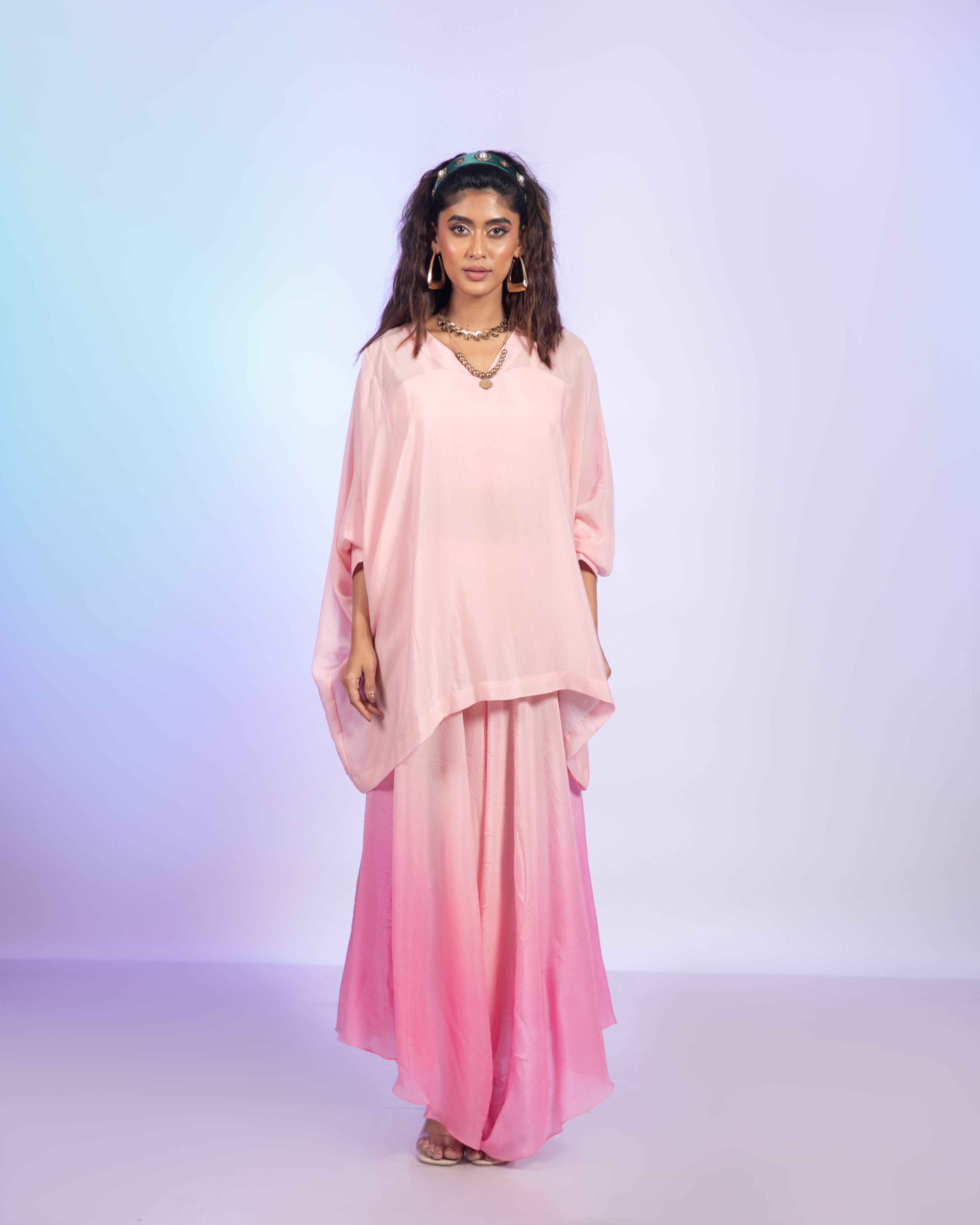 Ombre Pink Crepe Co-Ord Set
