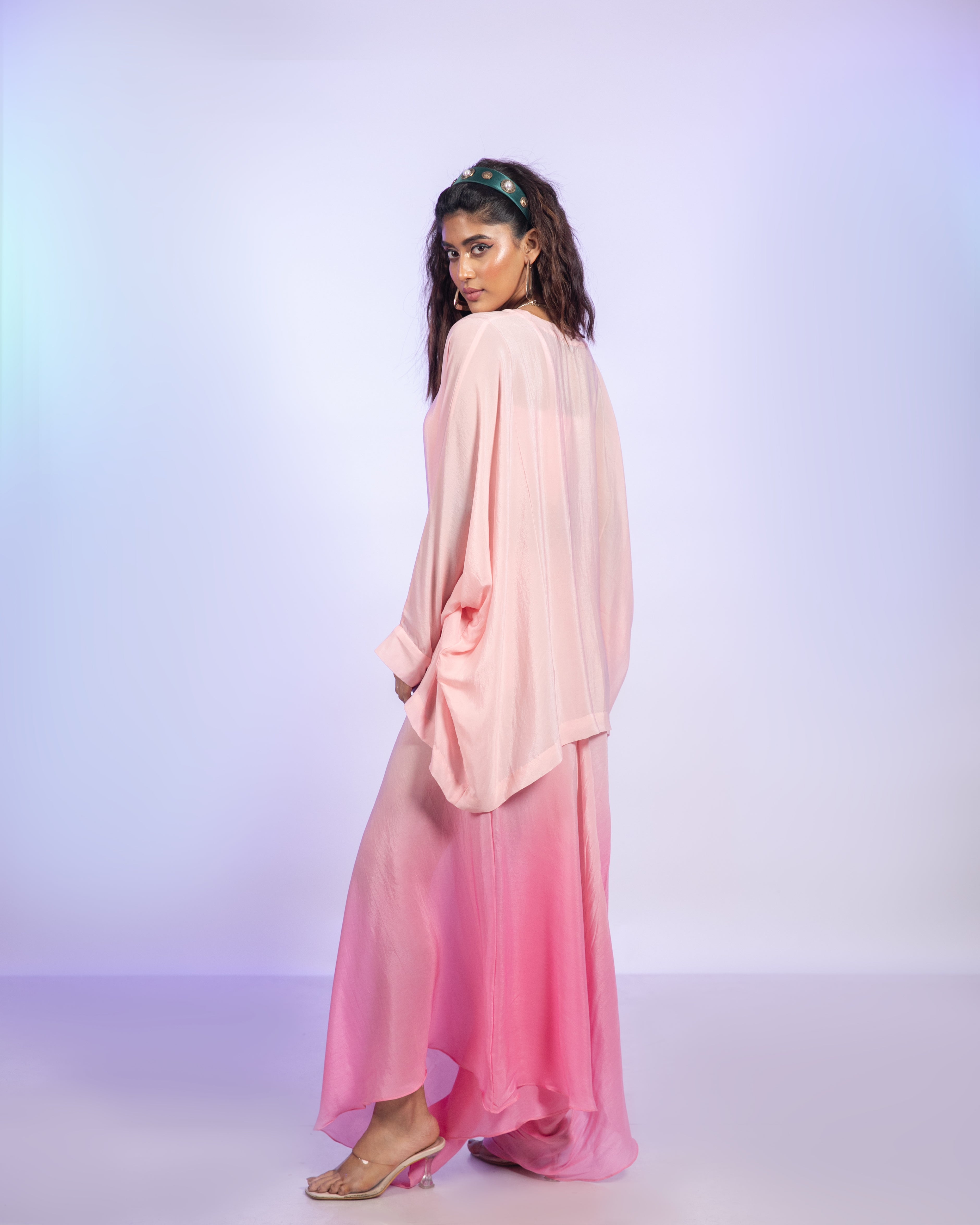 Ombre Pink Crepe Co-Ord Set