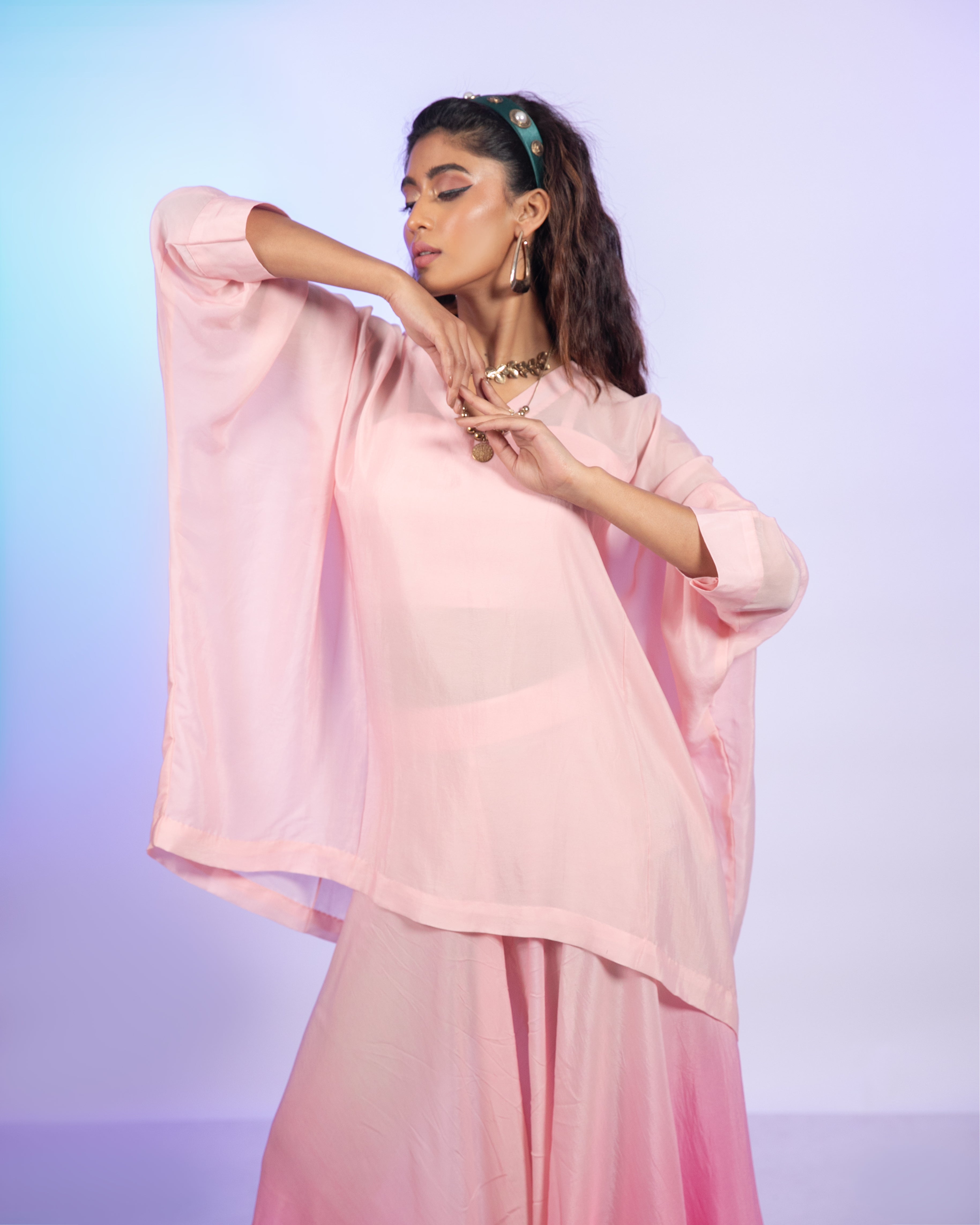 Ombre Pink Crepe Co-Ord Set