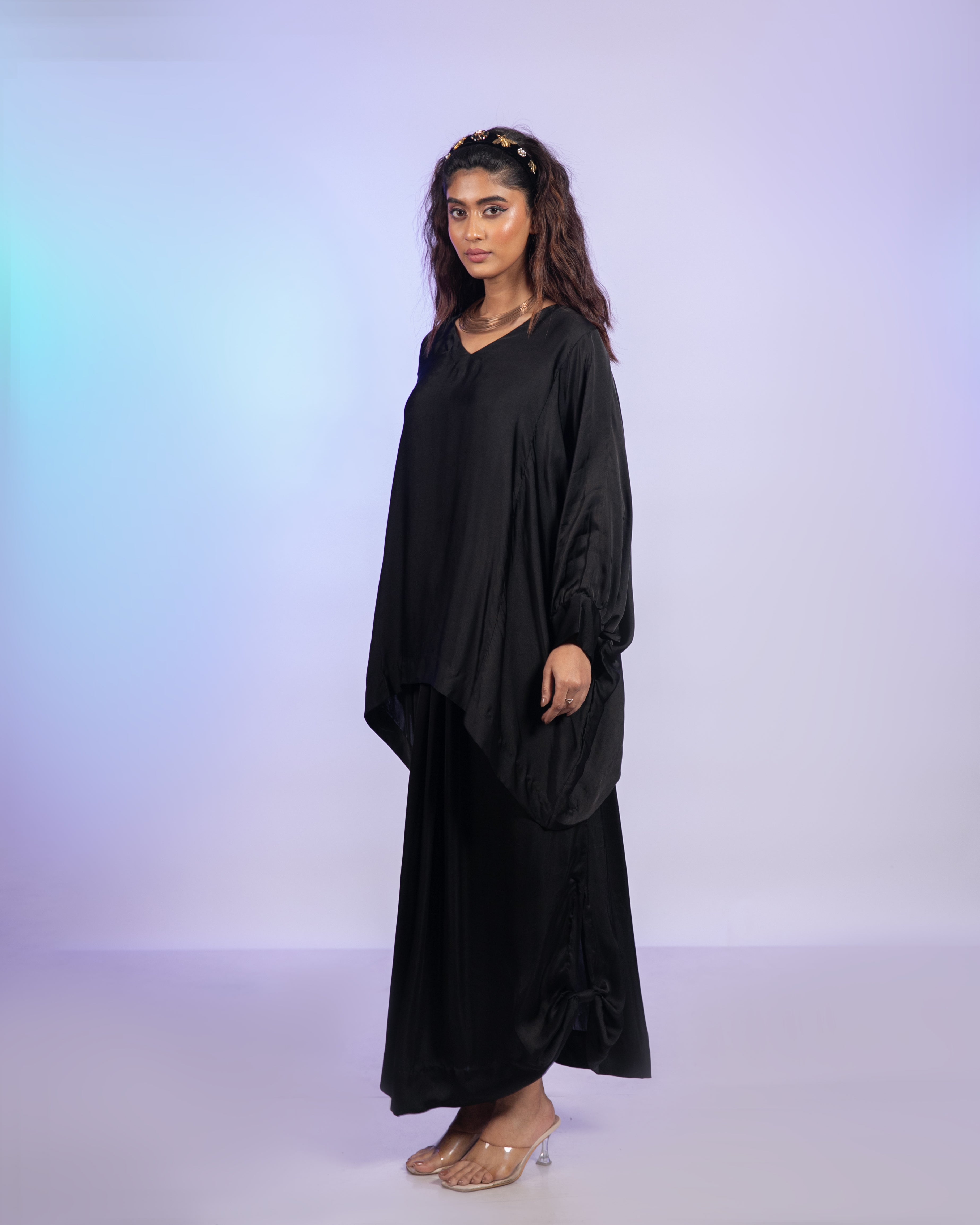 Black Satin Co-Ord Set