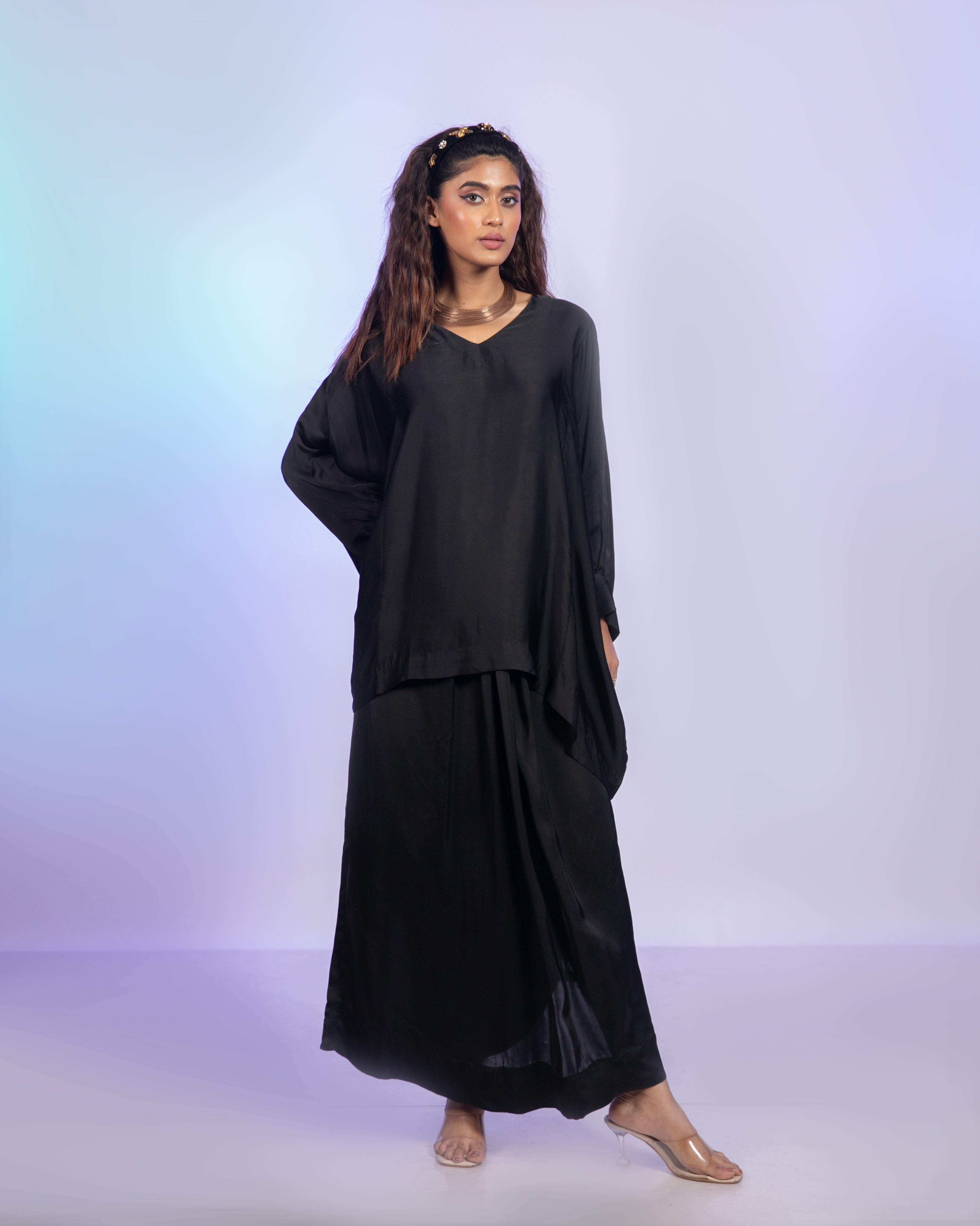 Black Satin Co-Ord Set