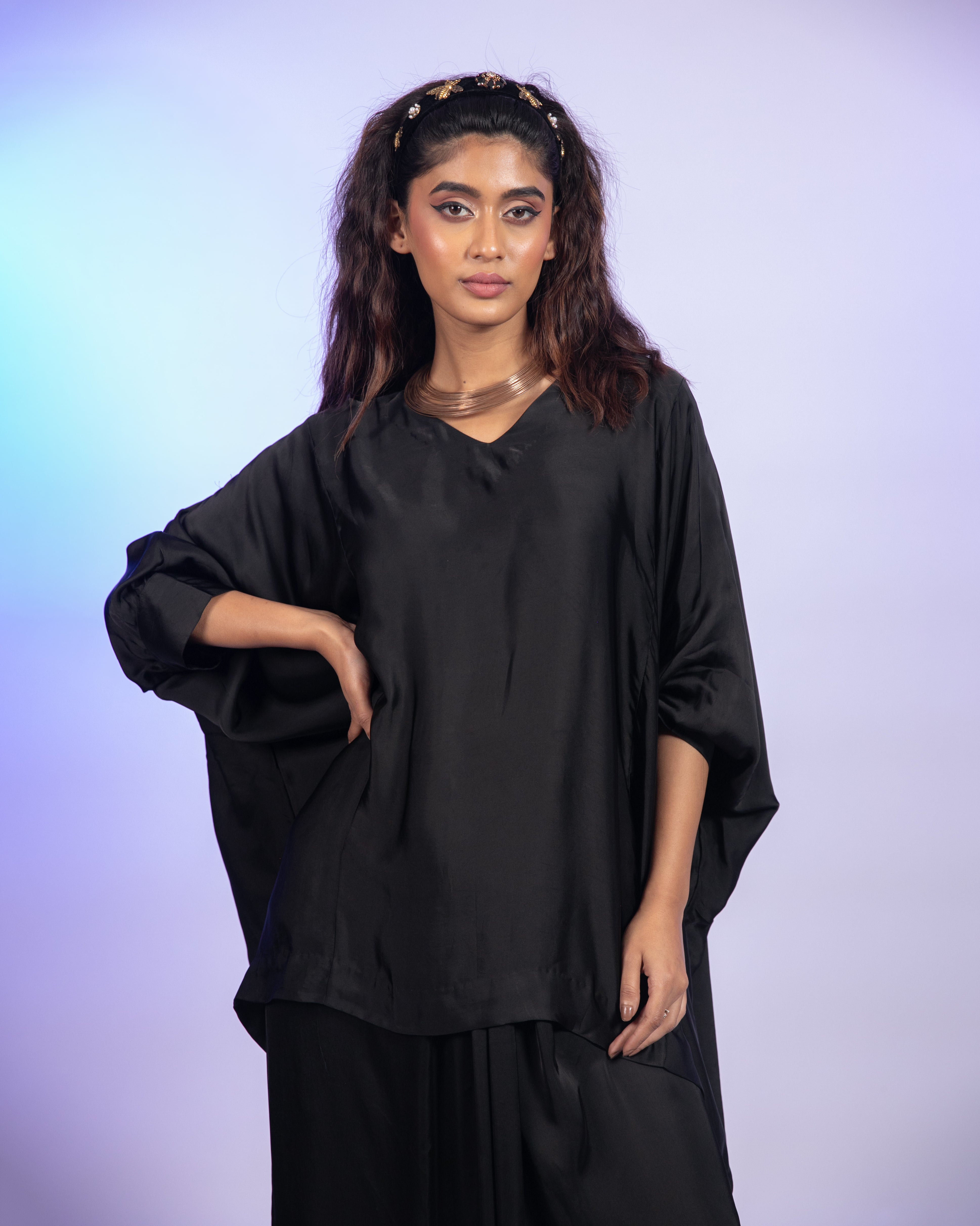 Black Satin Co-Ord Set