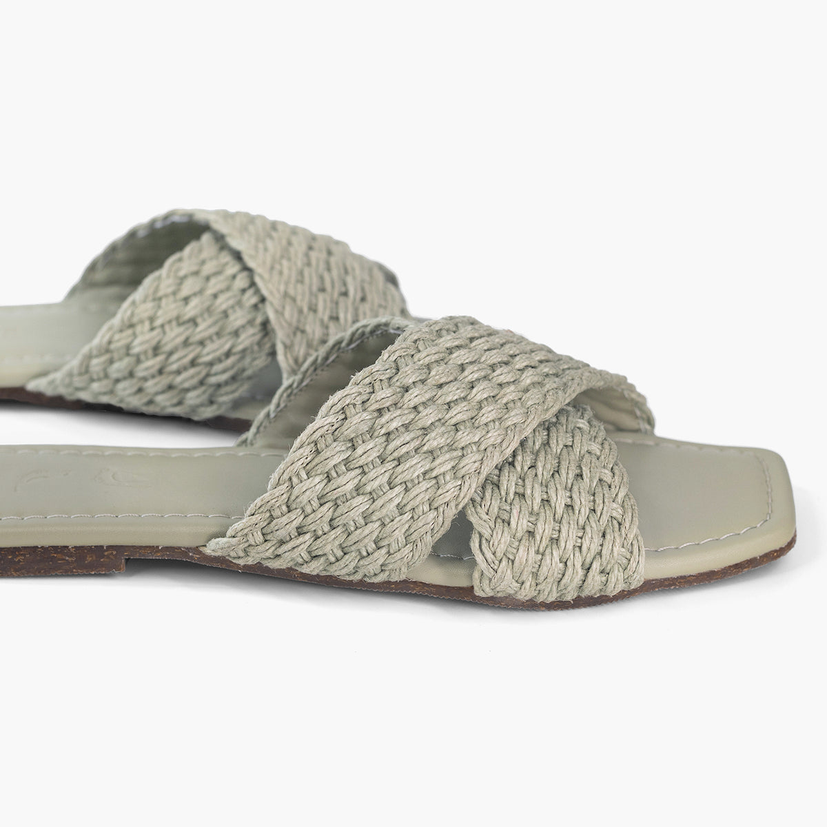 Jute slides- Sage green