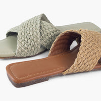 Jute slides- Sage green