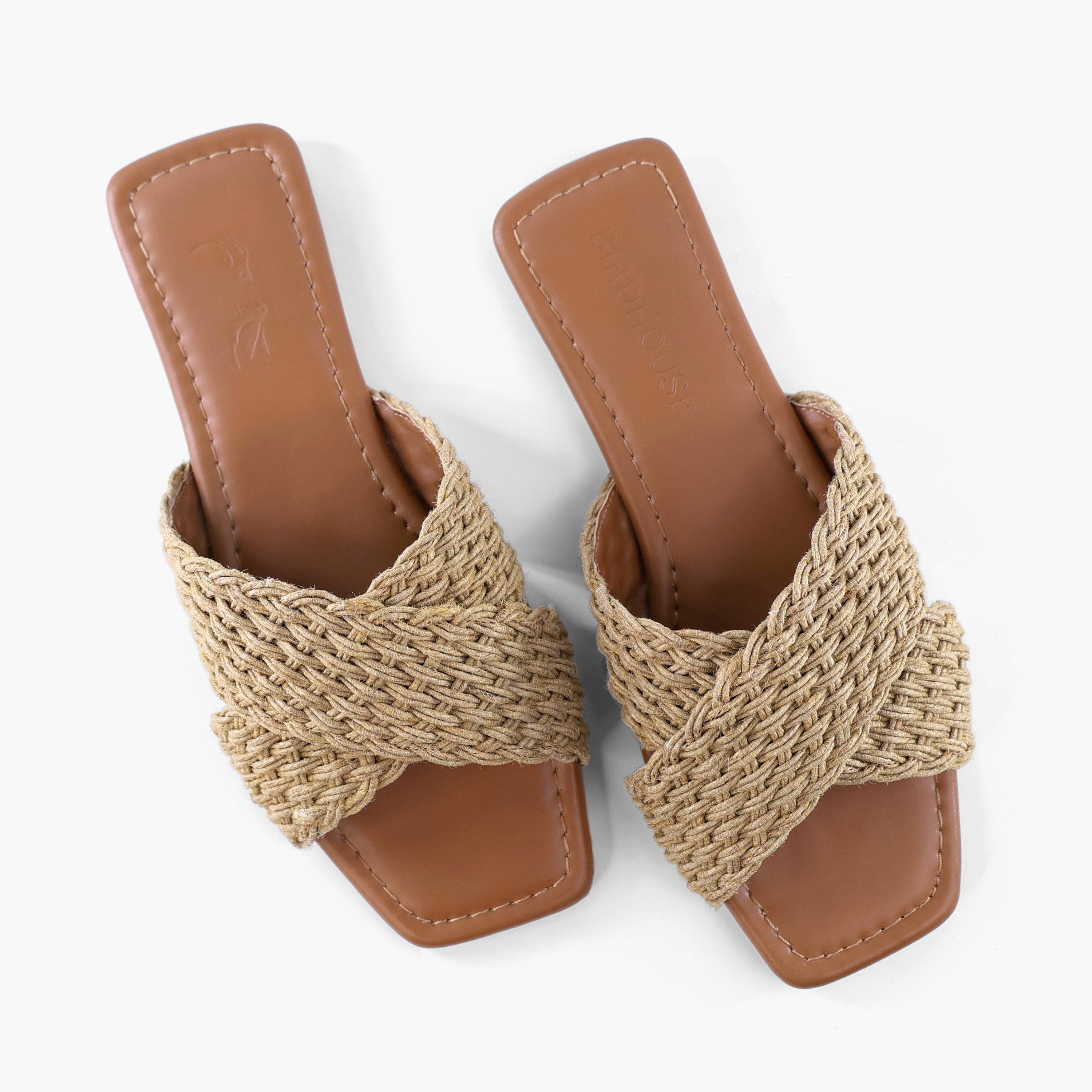 Dark Tan Jute Slides