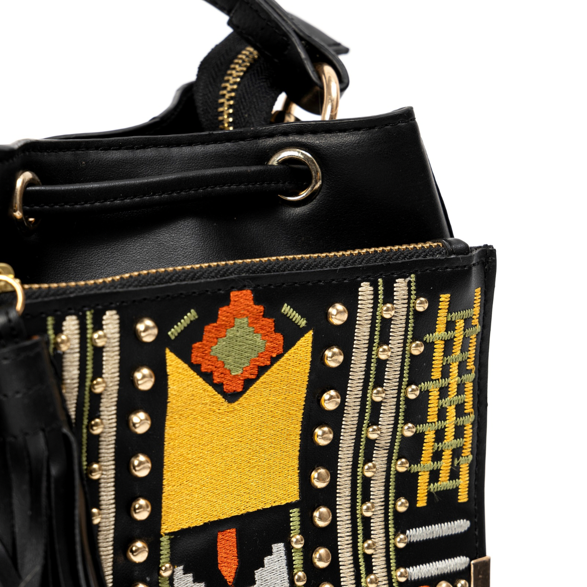 Nora Vegan Leather Sling Bag - Black