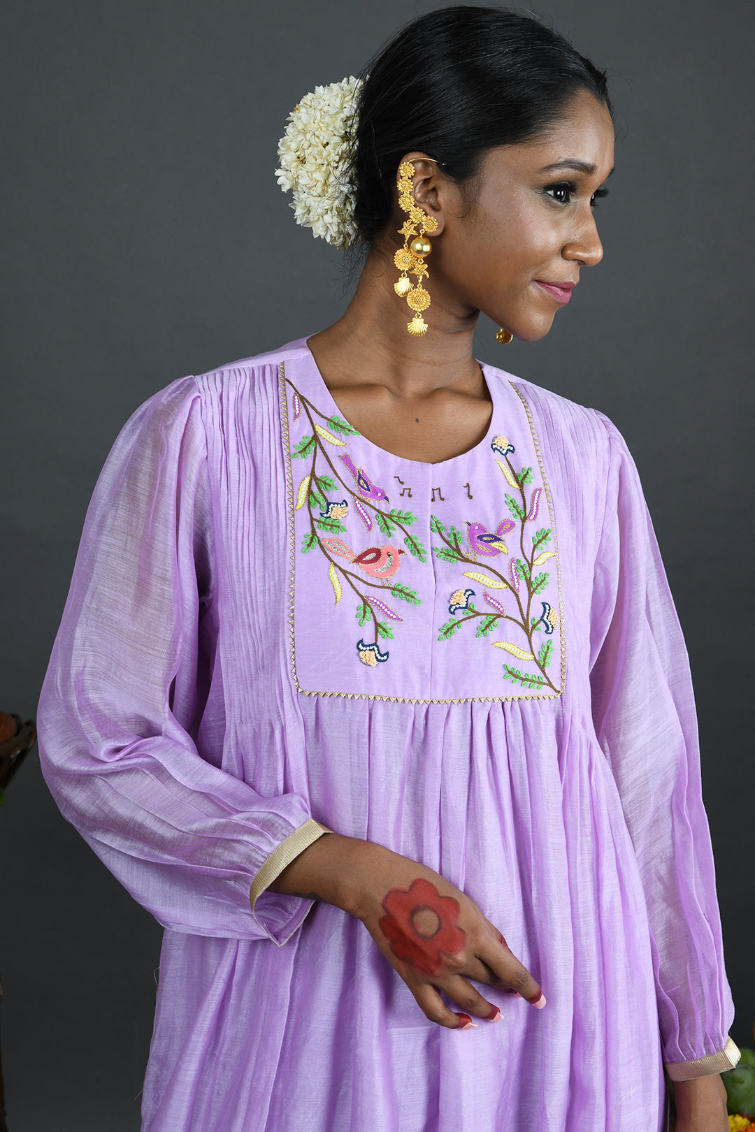 Lily - Lavender Handloom Chanderi Kurta Set